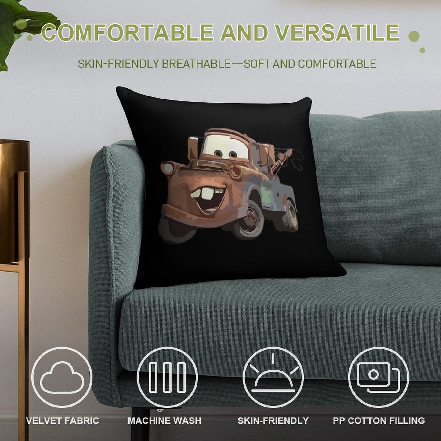 Tow Mater Soft Gift Ready Throw Pillow