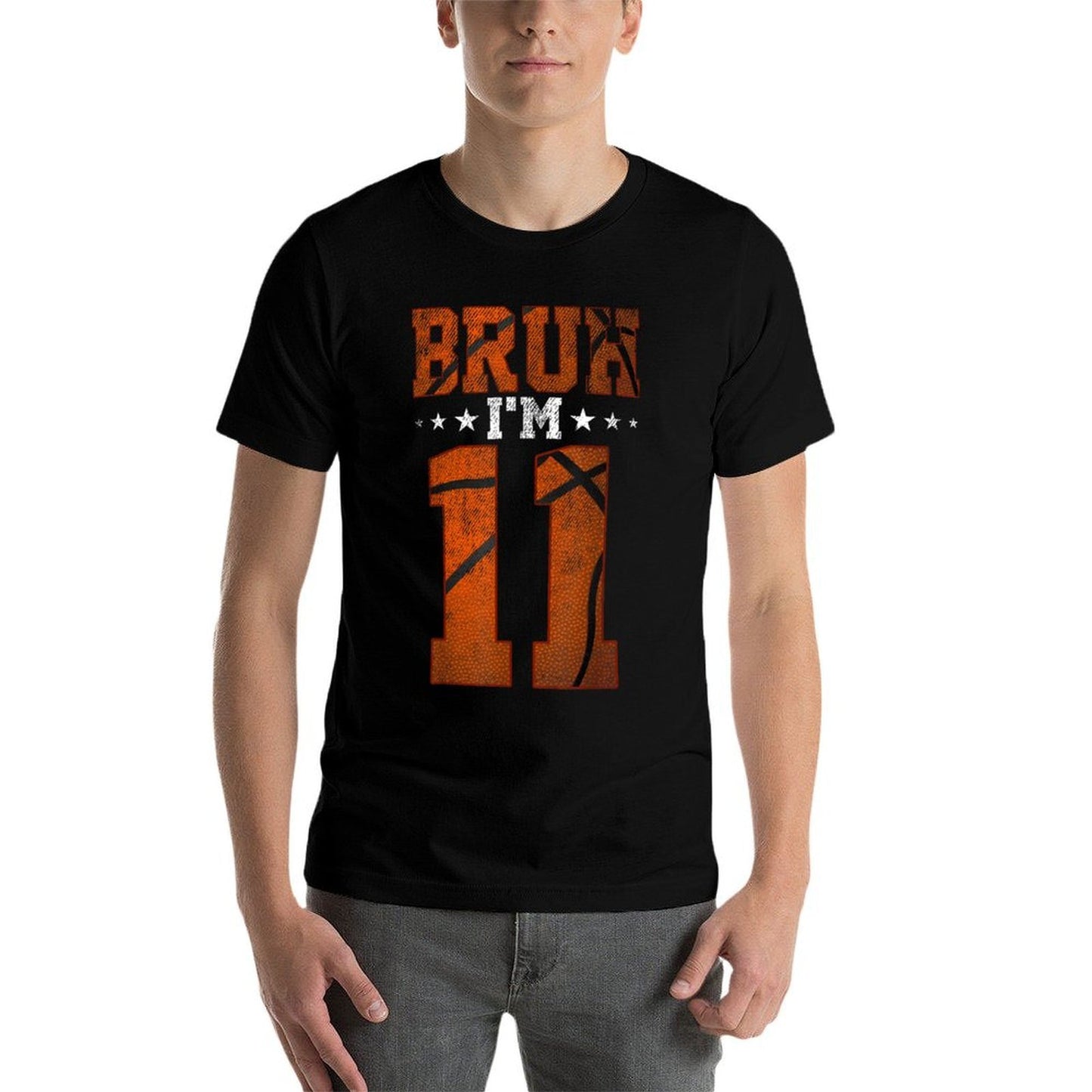 11th Birthday Basketball Bruh I’m 11 Year Old Birthday Party High-quality Stitching T-Shirt
