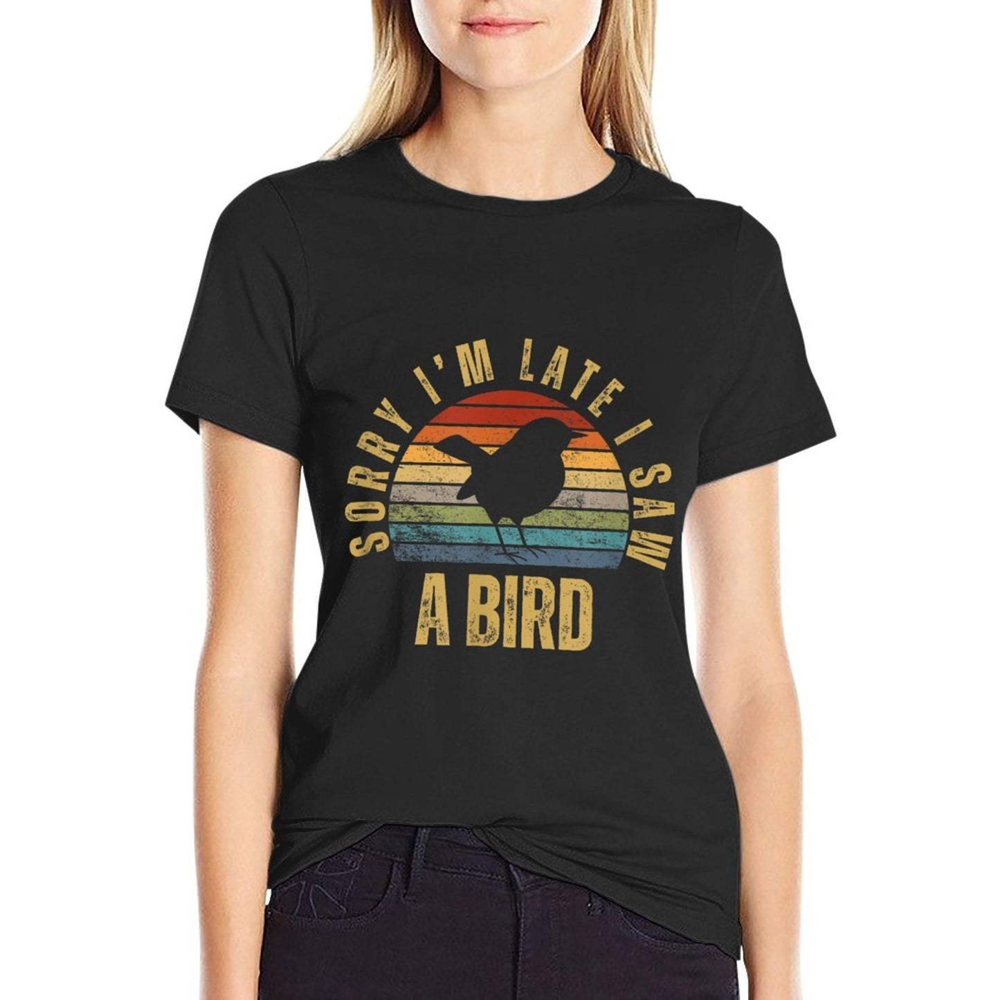 Sorry Im Late I Saw A Bird Funny Bird Watching Classic T-Shirt