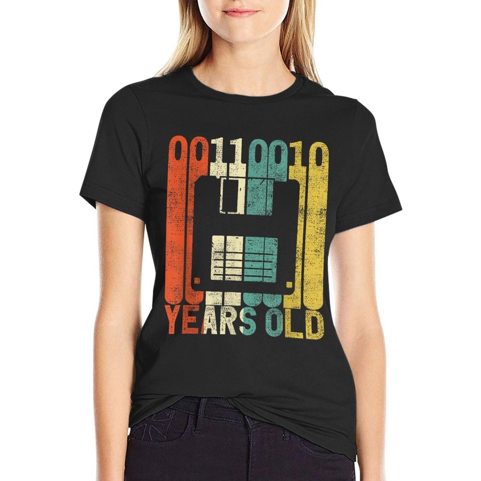 Retro 50th Birthday Nerd Floppy Disk Binary Computer Gift  Affordable Price T-Shirt