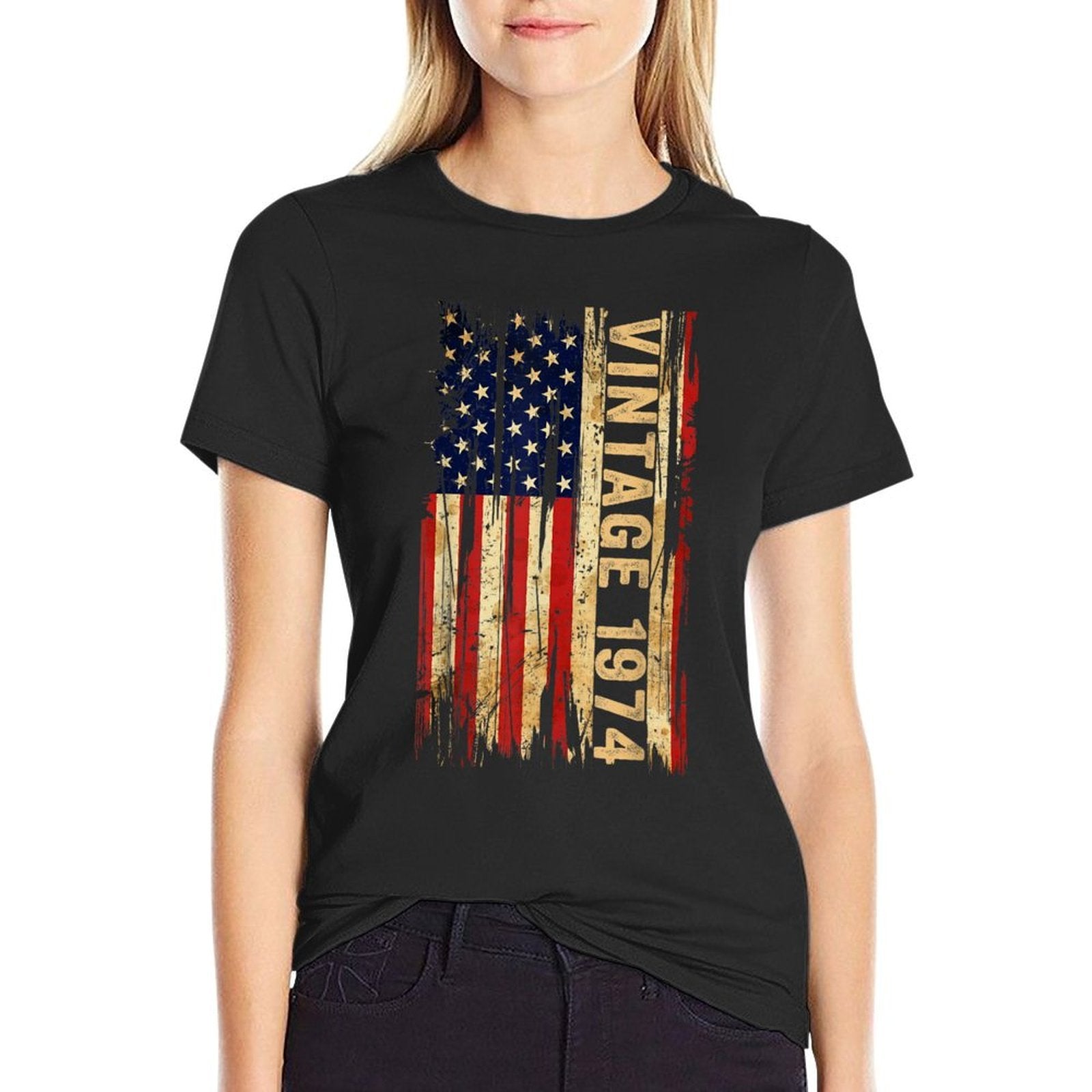 50 Years Old Vintage 1974 American 50th Birthday Men  Cotton T-Shirt