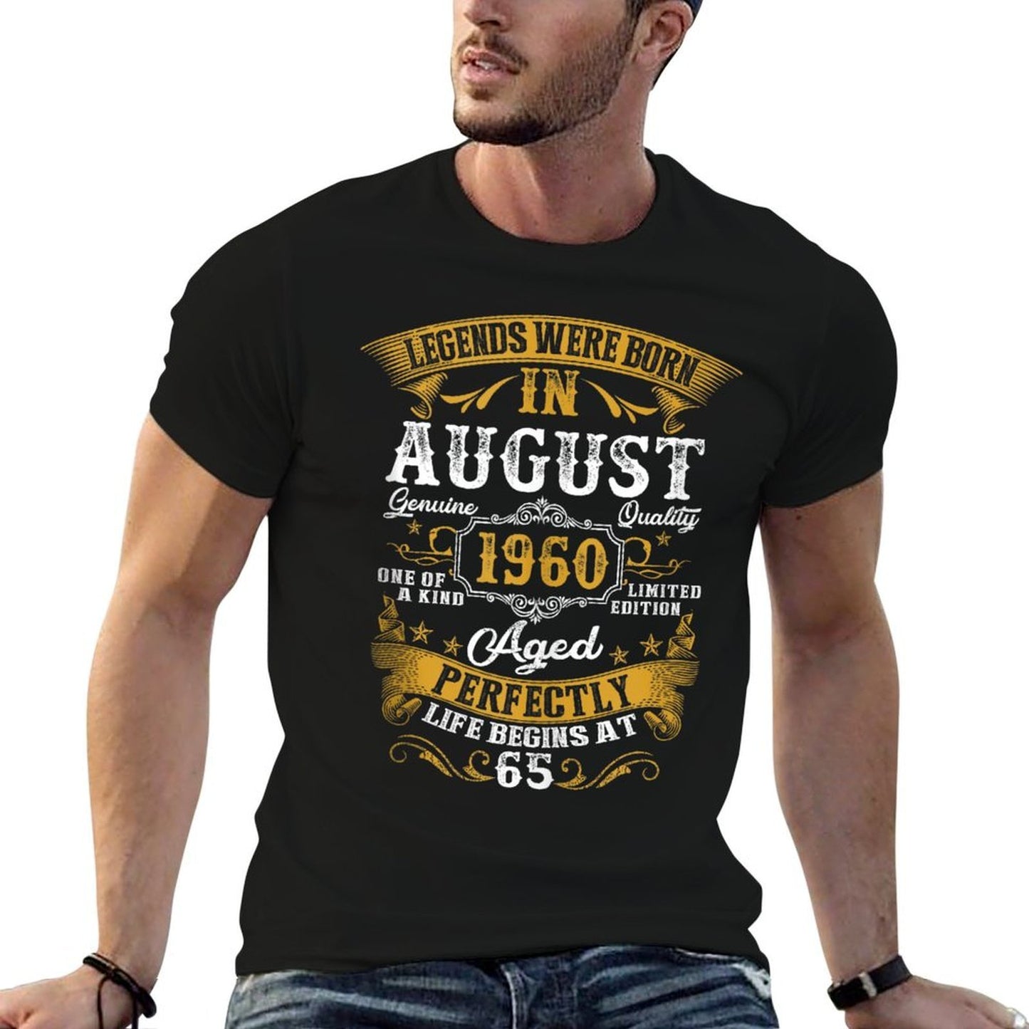 Vintage Legend August 1960 65th Birthday Gifts 65 Year Old Cotton T-Shirt