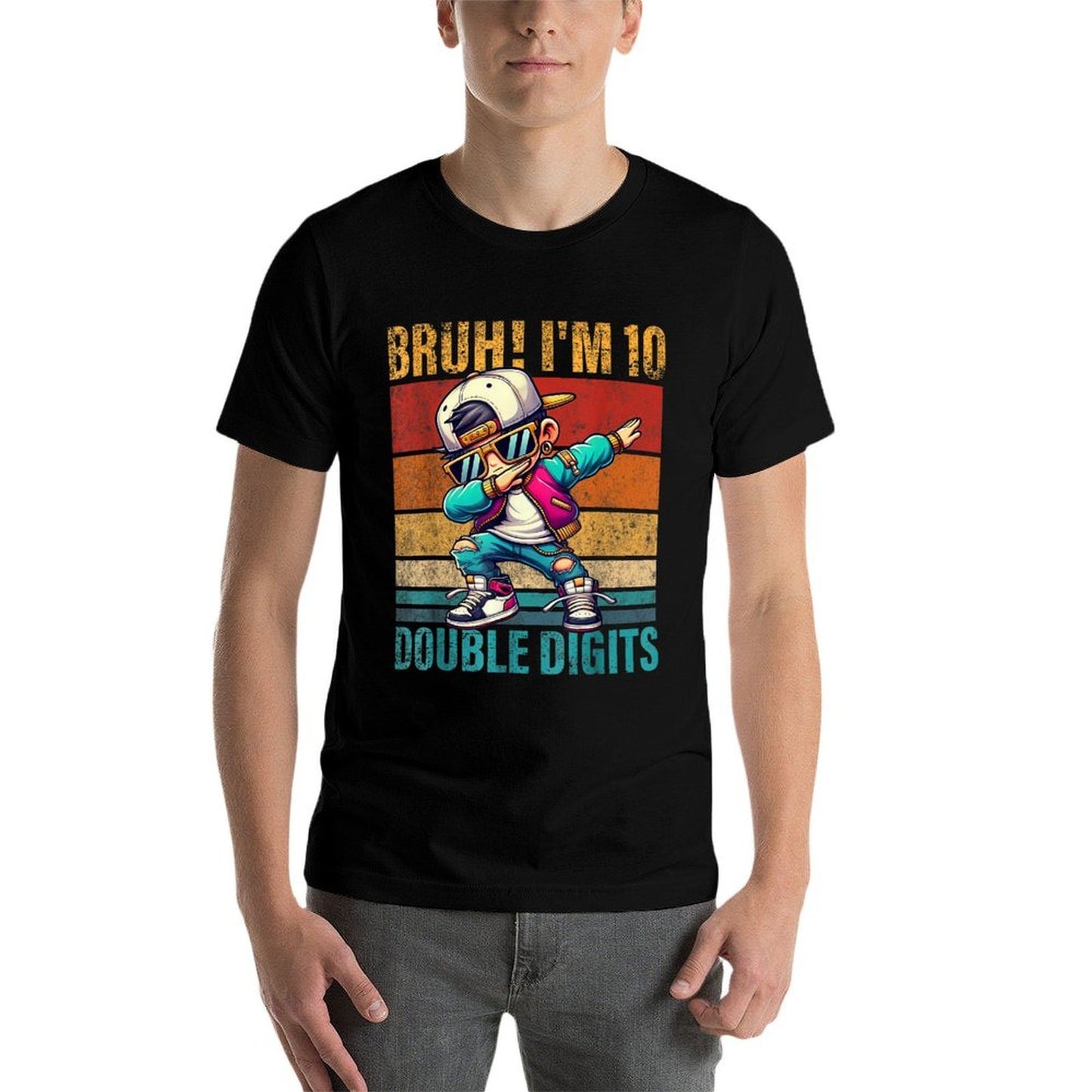 10 Years Old Birthday Bruh I'm Double Digits 10th Birthday Lightweight T-Shirt