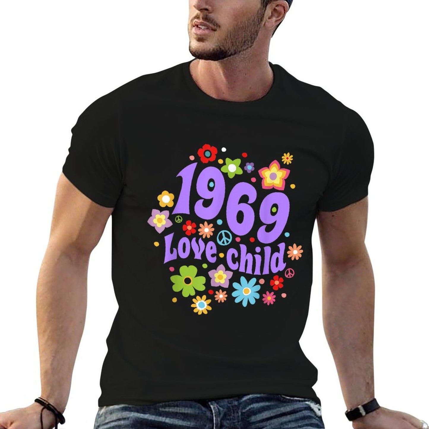 1969 Love Child - Hippie 50th Birthday 1969 Retro T-shirt Relaxed-fit T-Shirt