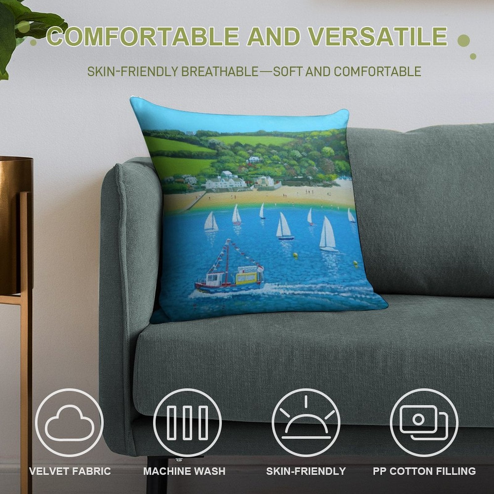 A Salcombe Summer - Devon UK Soft Home Decor Throw Pillow