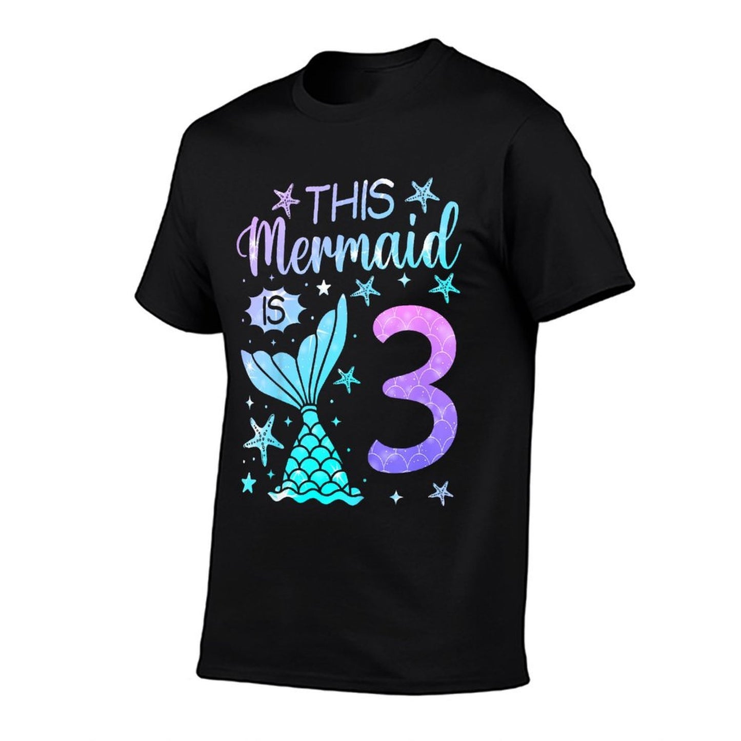 3rd Birthday Girl 3yr Three 3 Year Old Mermaid Bday Relaxed-fit T-Shirt