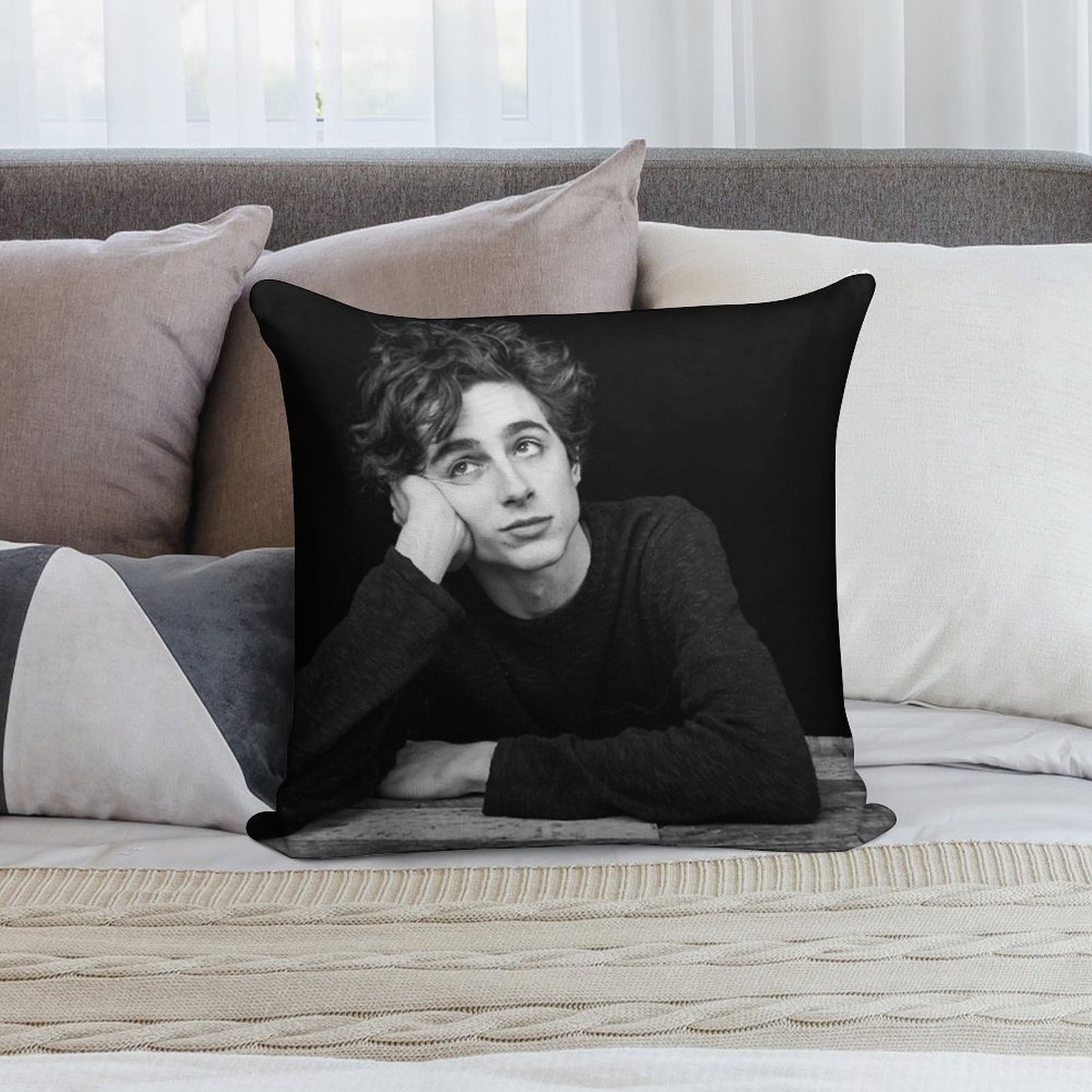 Timothee Chalamet Soft Ultra-Soft Texture Throw Pillow