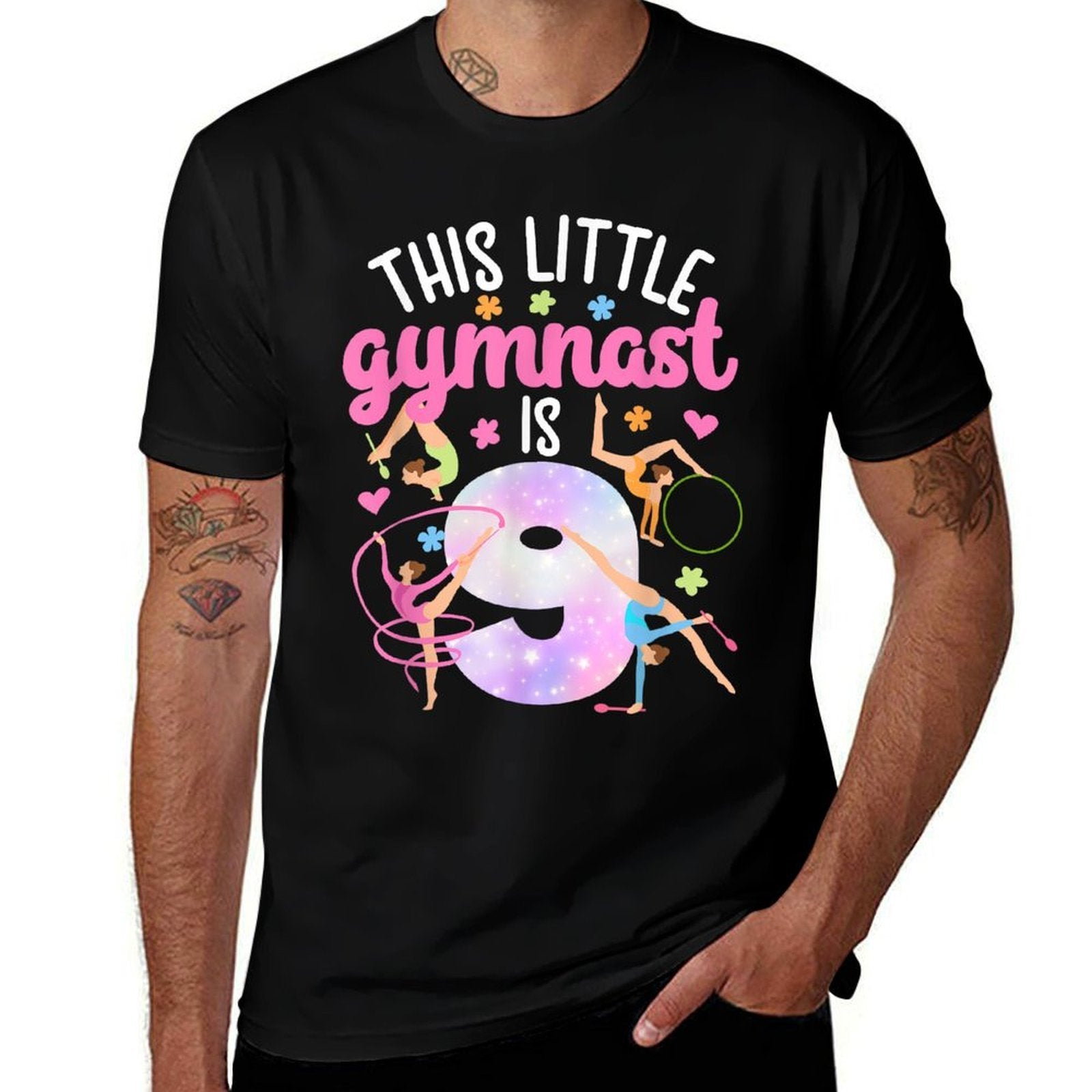 9th Gymnast Birthday Party Nine Year Old Gymnastics Girl  Quick-drying T-Shirt