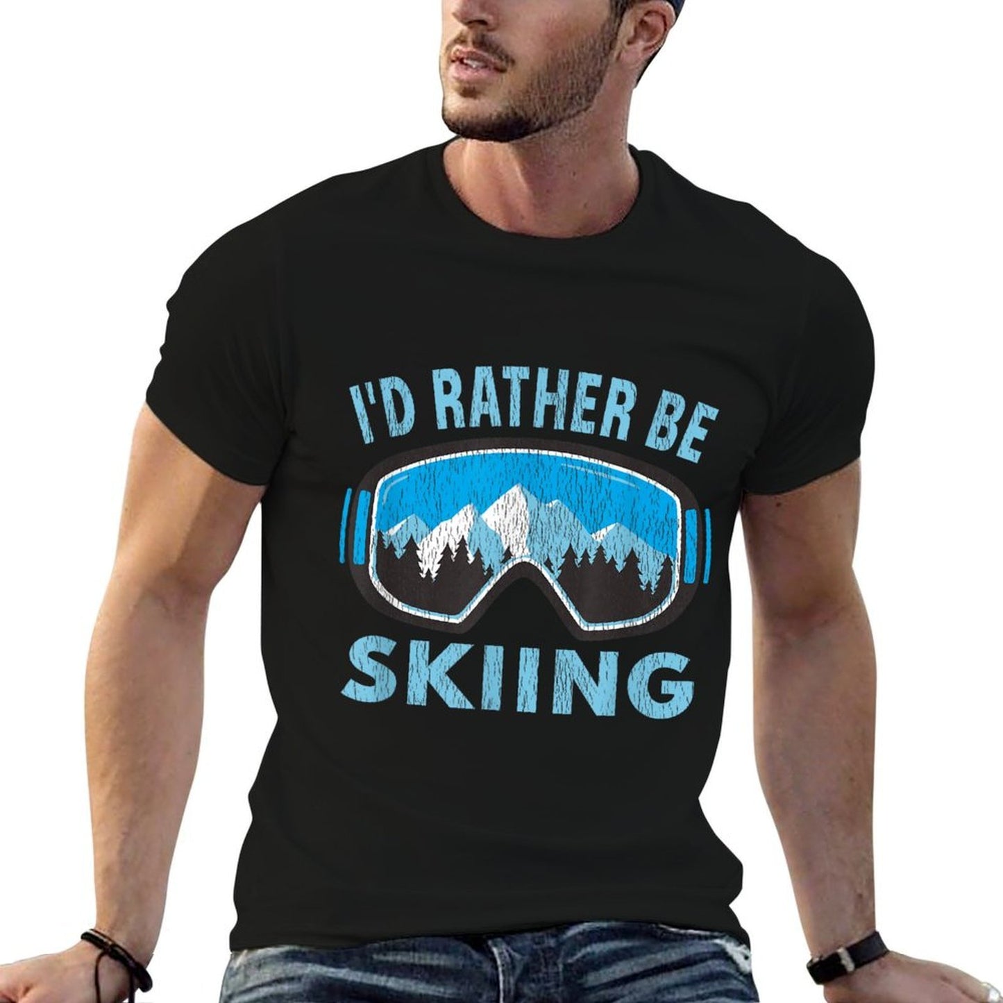 Snow Ski Goggles - Id Rather Be Skiing - Winter Sports Classic T-Shirt