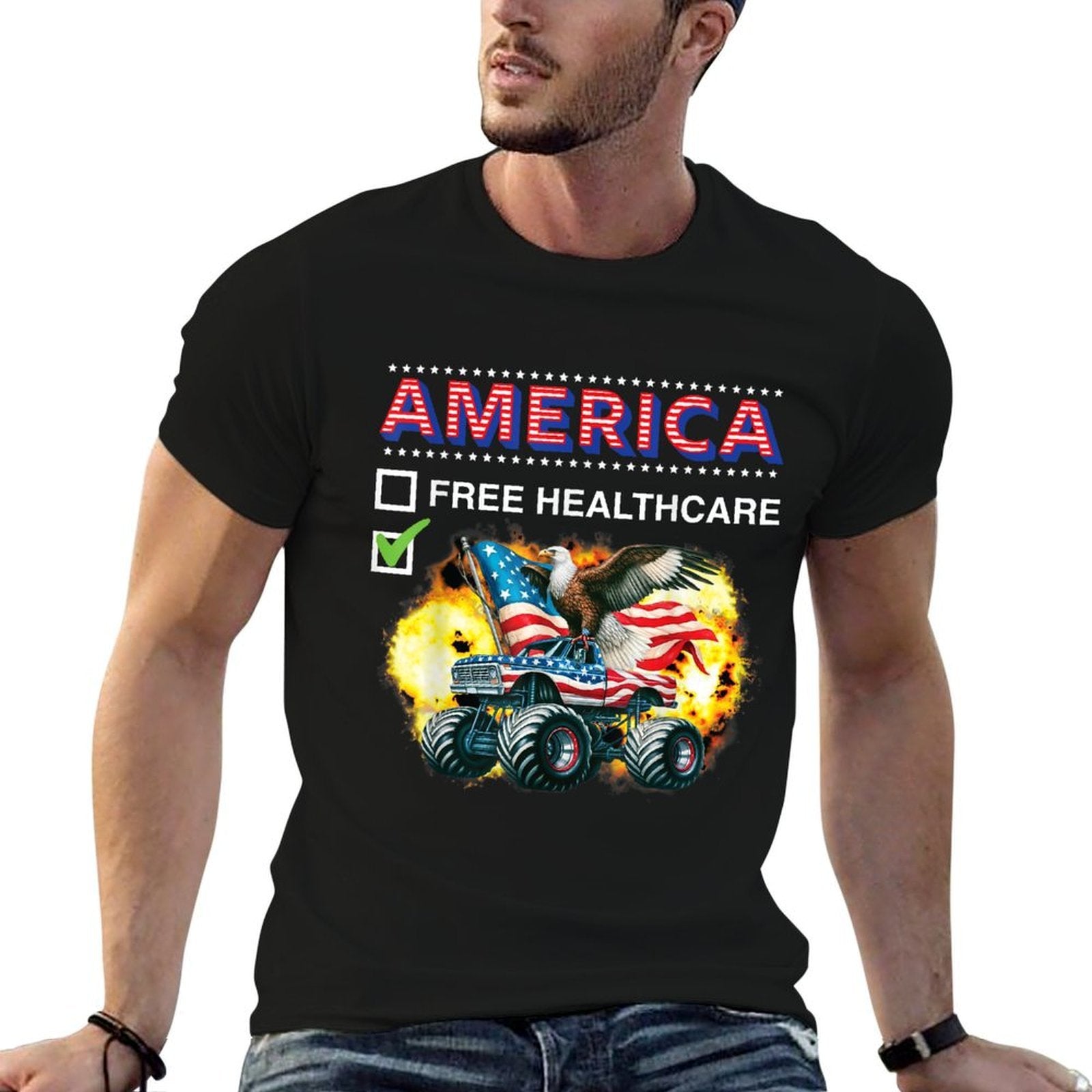 America Joke Political Satire Funny Meme USA Dark Humor Gag  Affordable Price T-Shirt