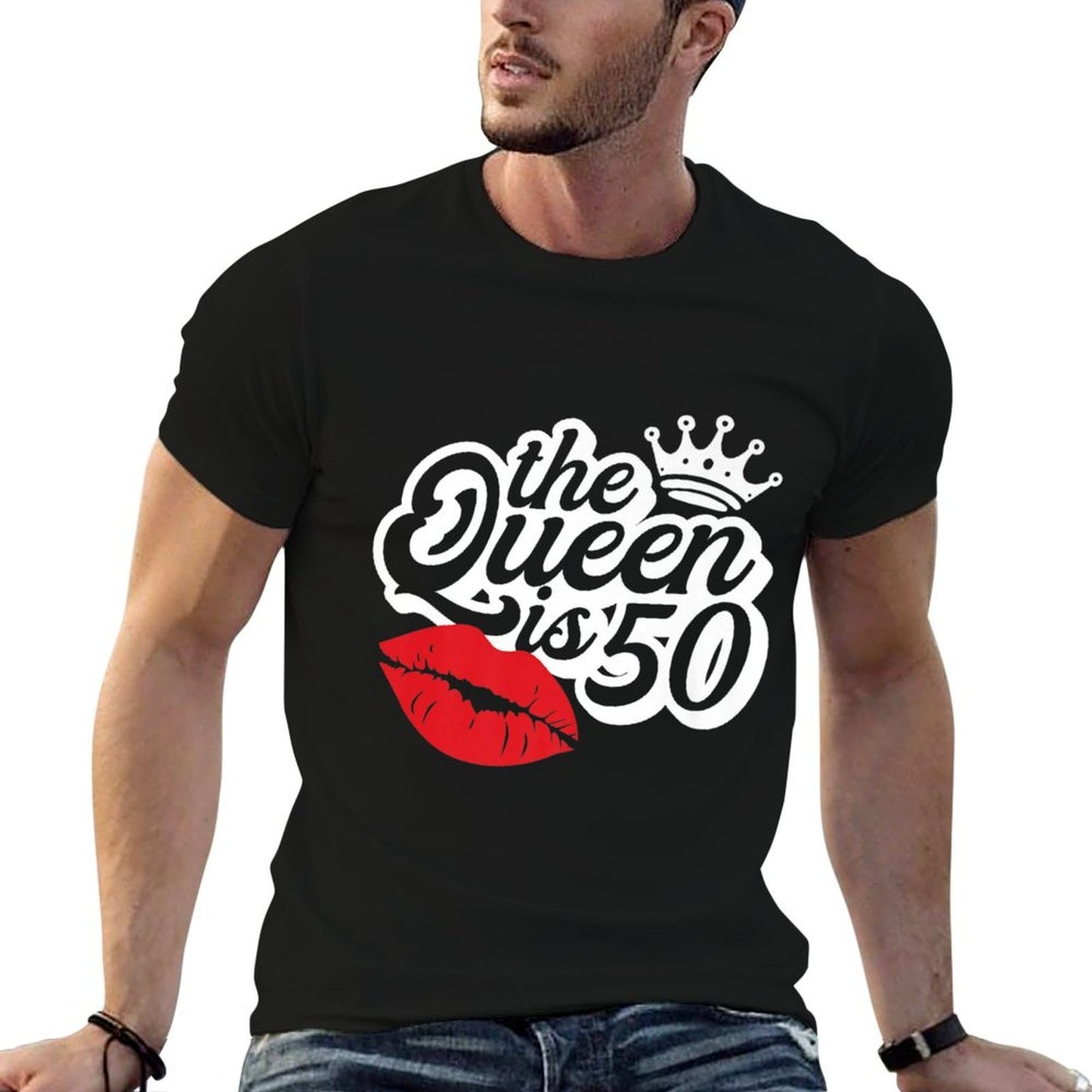 The Queen Is 50 Fabulous 50th Birthday Gifts Ideas For Her Premium Eco-friendly Material T-Shirt