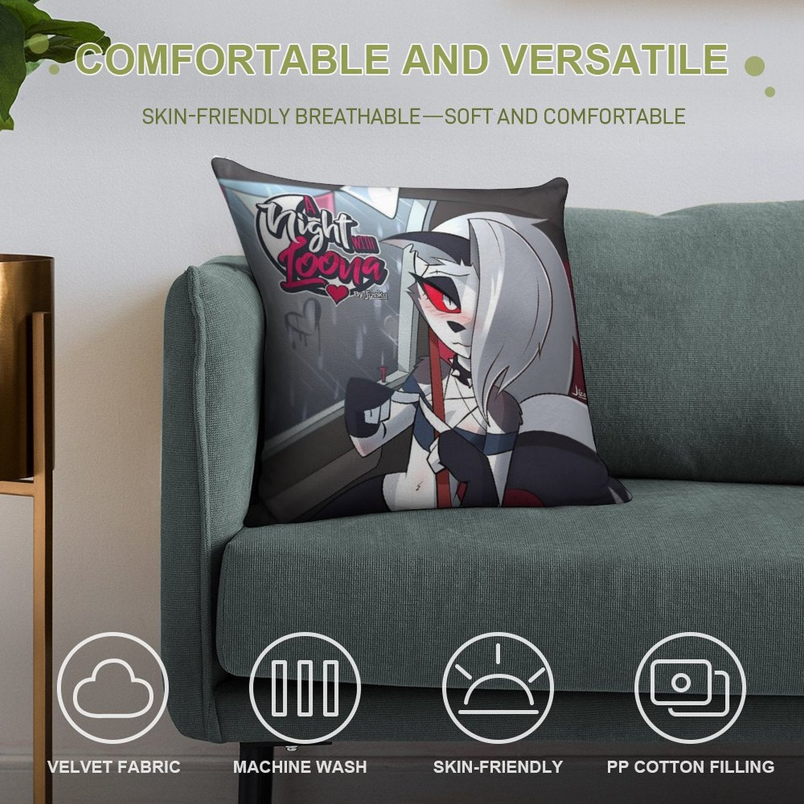 A Night with Loona Cover Soft Anti-Pilling Throw Pillow