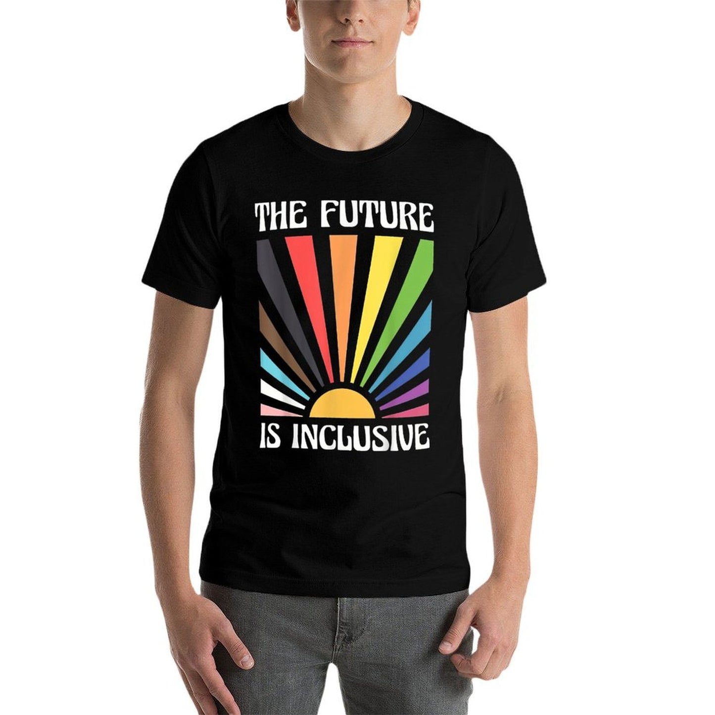 Retro The Future Is Inclusive Rainbow Pride  Quick-drying T-Shirt