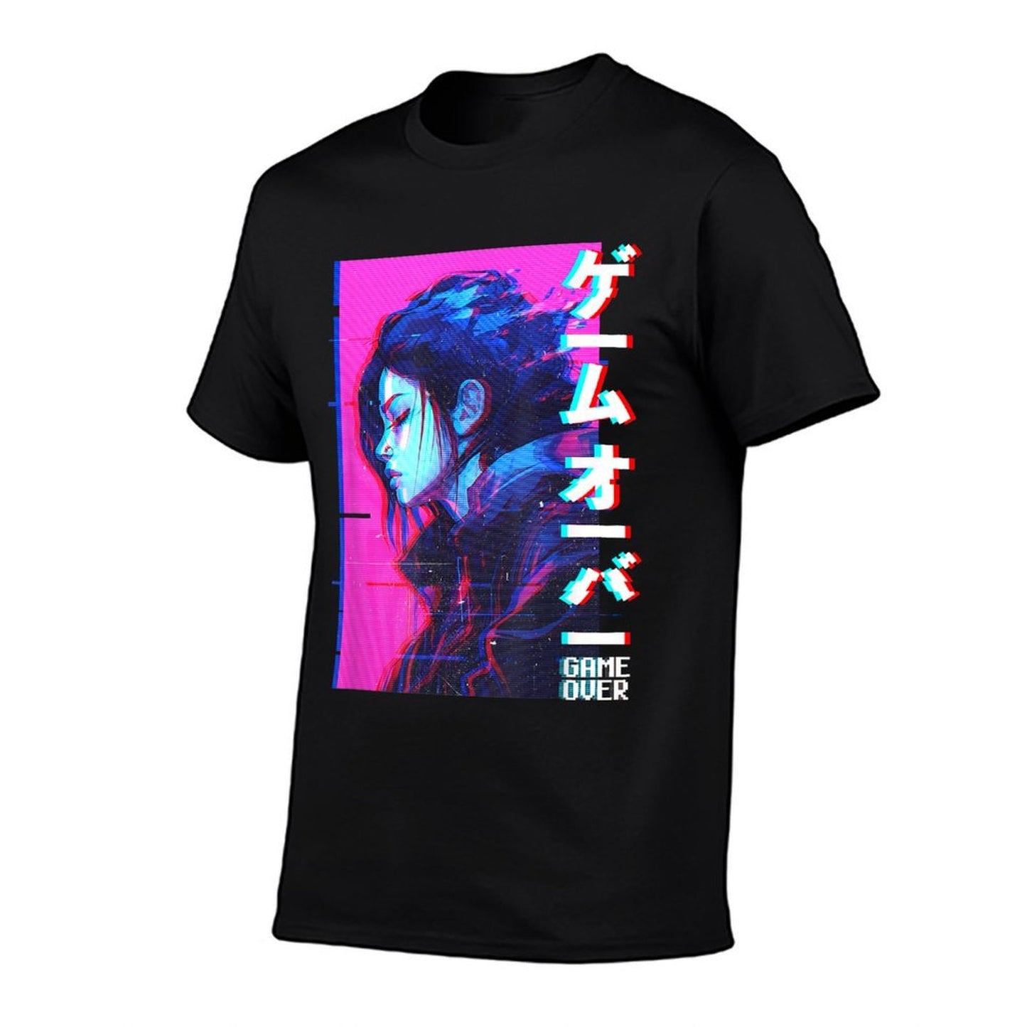 Sad Japanese Anime Girl Game Over Vaporwave Aesthetic Affordable Price T-Shirt