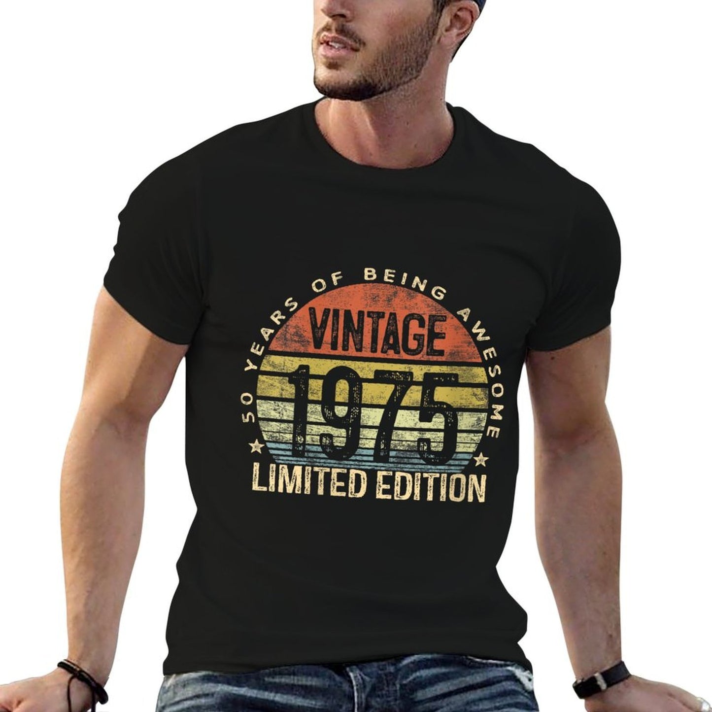 Womens Vintage 1975 Limited Edition 50-Year-Old Gifts 50th Birthday High-quality Stitching T-Shirt