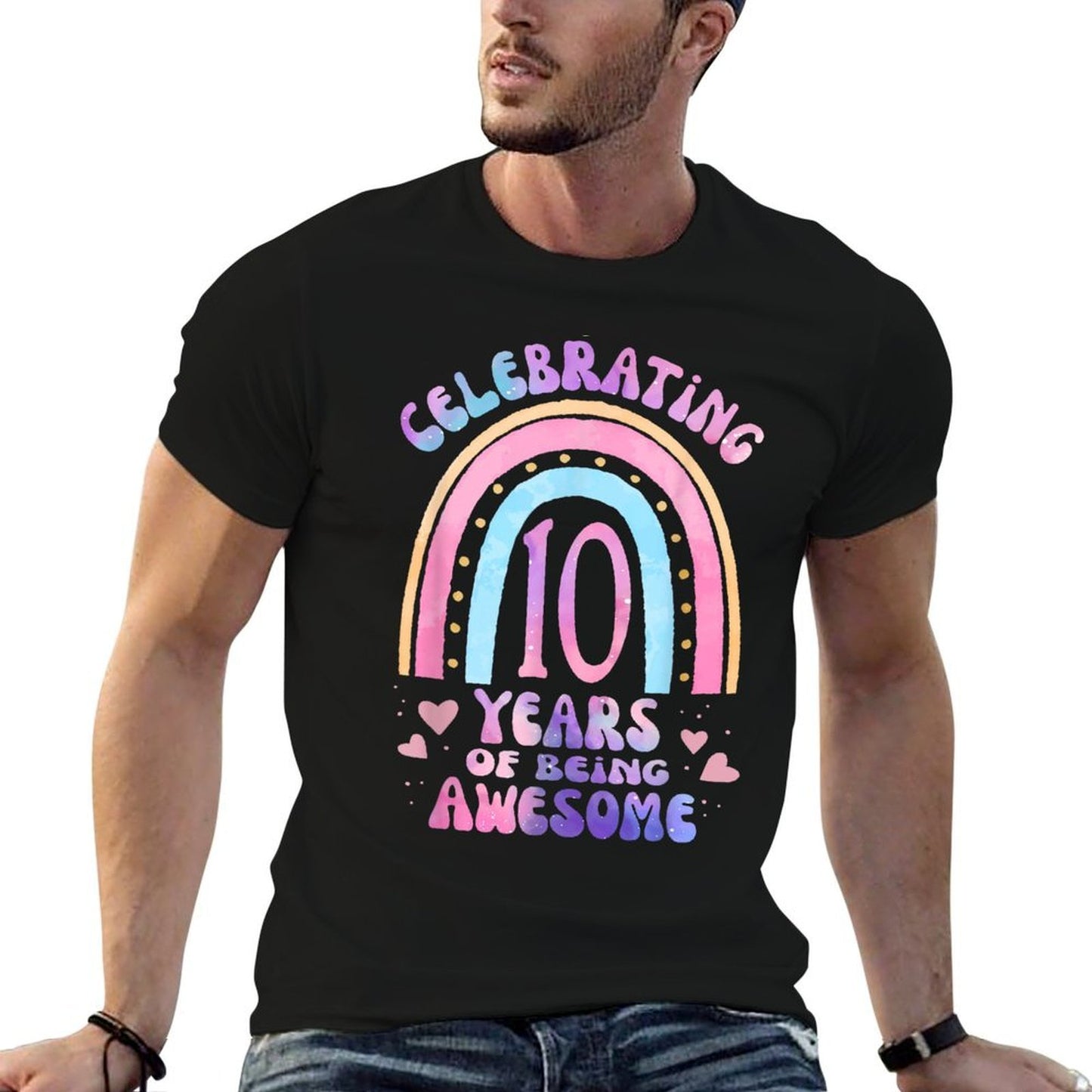 10th Birthday Girl Tie Dye 10 Years Of Being Awesome Bday Affordable Price T-Shirt