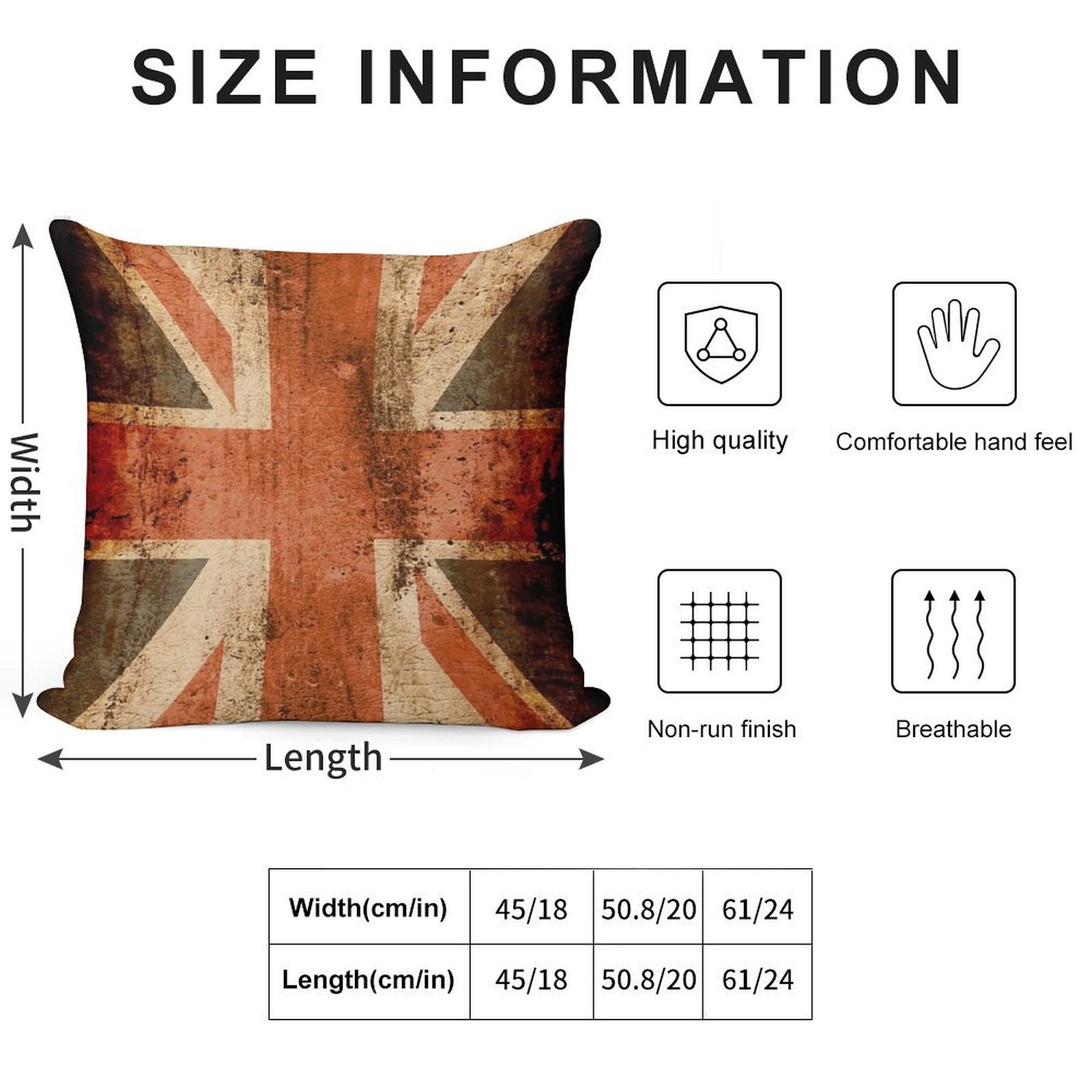 Distressed Union Jack, UK Flag, Great Britain Soft Luxury Feel Throw Pillow