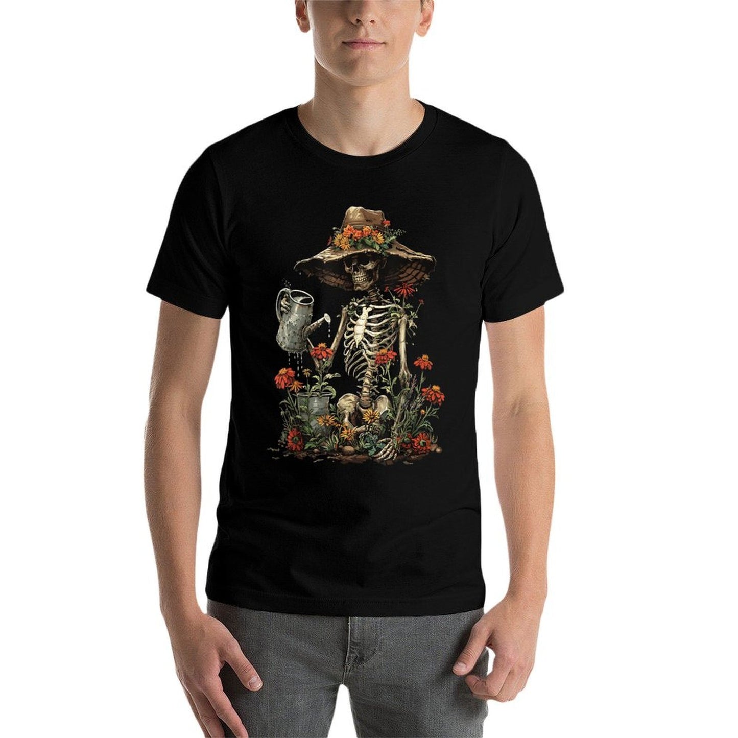 Skeleton Plants Lover Gardening Halloween Soft T-Shirt