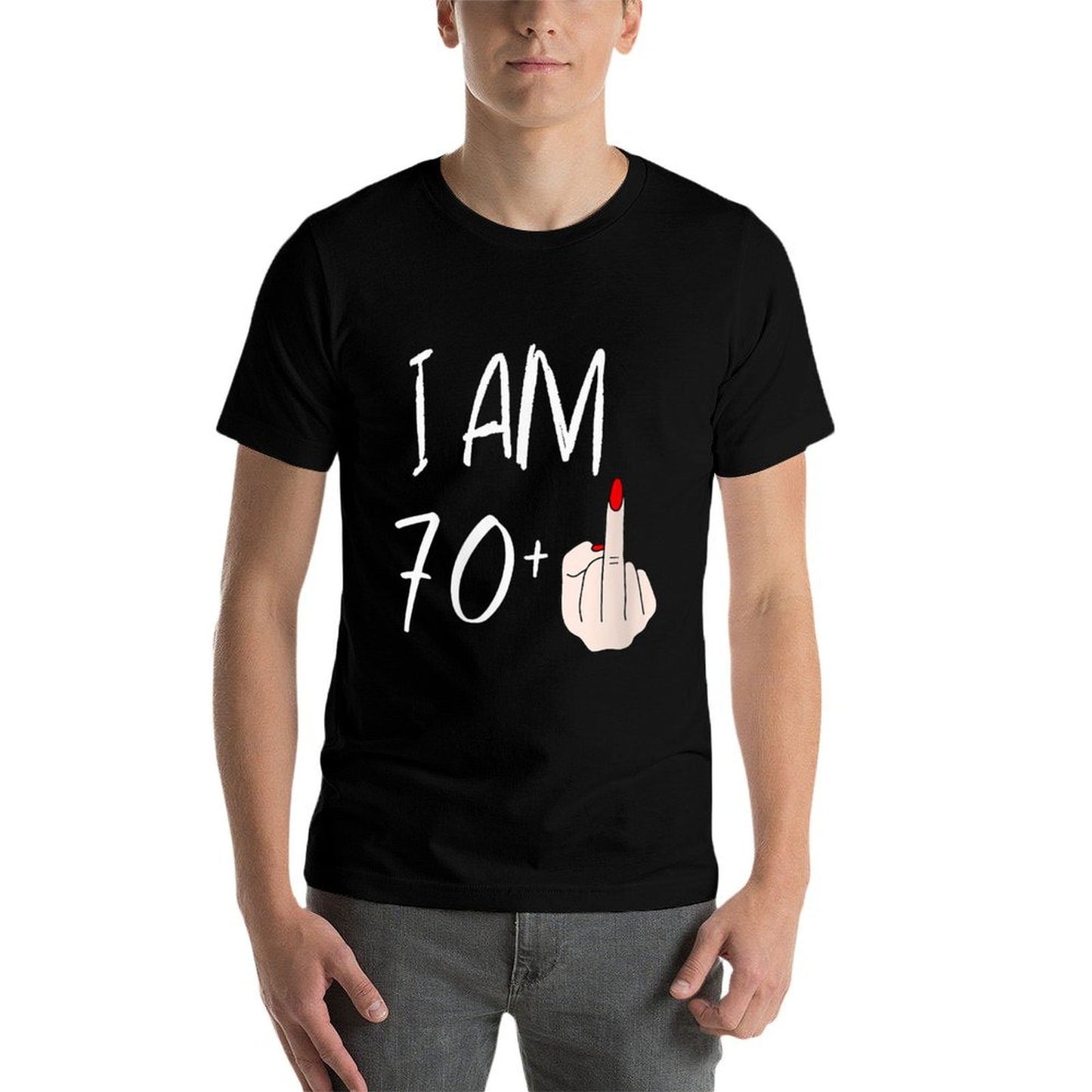 Womens I Am 70 Plus 1 Middle Finger For A 70th Birthday For Women Classic T-Shirt
