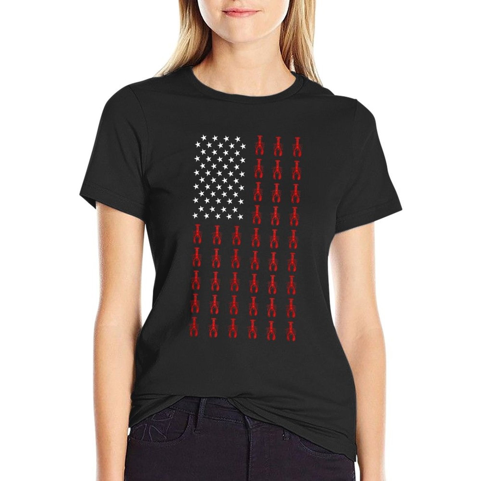 American Lobster Food USA Patriotism Patriot Veteran  Easy-care T-Shirt