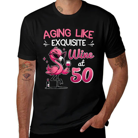 50 Years of AGING LIKE EXQUISITE WINE AT 50 50th Birthday  Oversized Silhouette T-Shirt