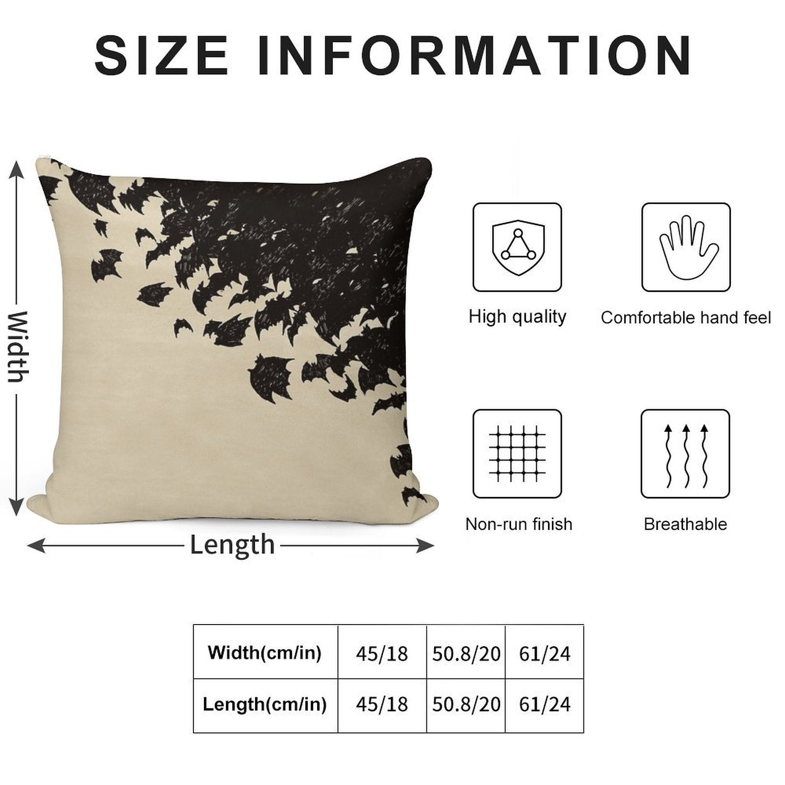 Bat Swarm Soft Bedroom Essential Throw Pillow