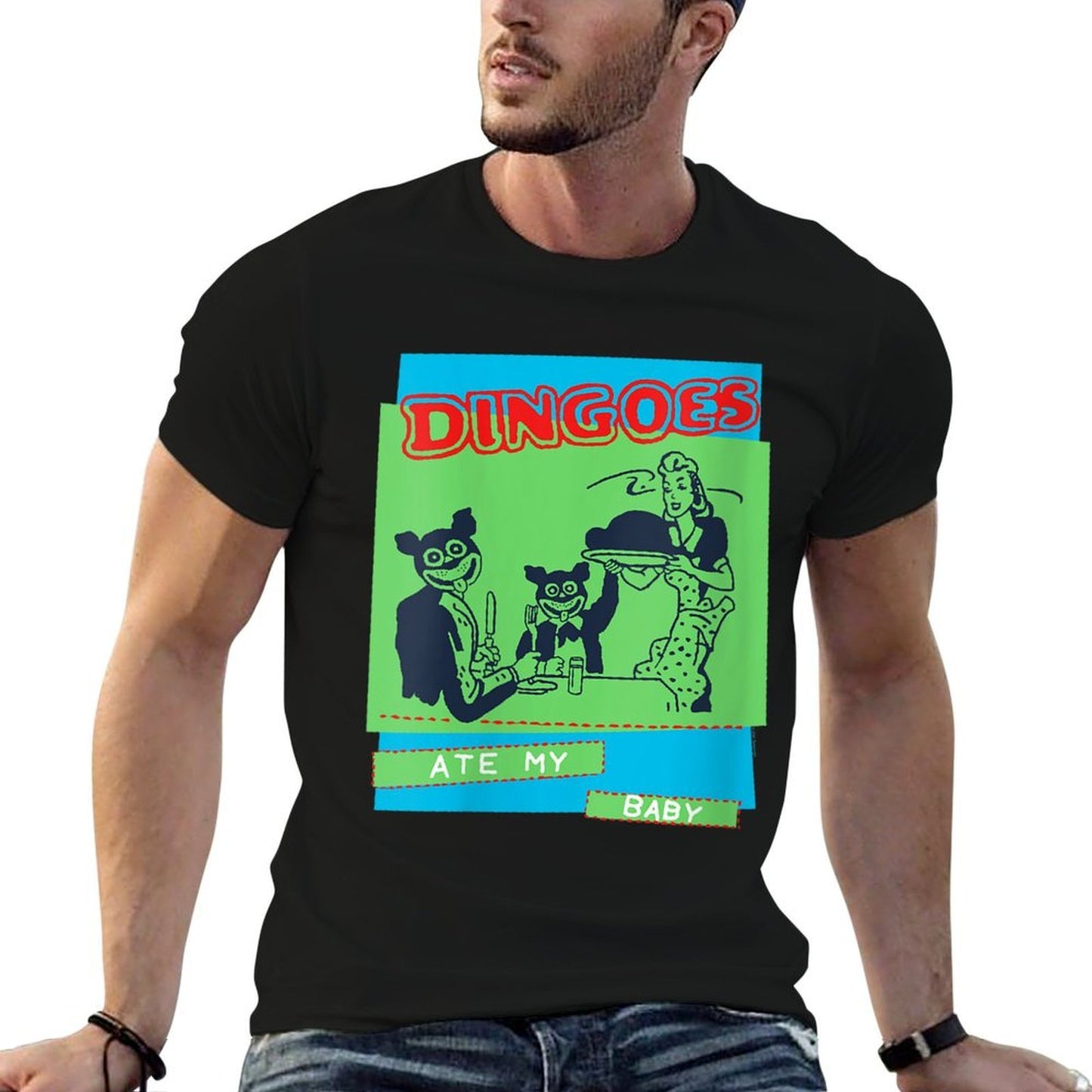 Womens Buffy The Vampire Slayer Dingoes Ate My Baby Band TV Show Fade-proof Color T-Shirt