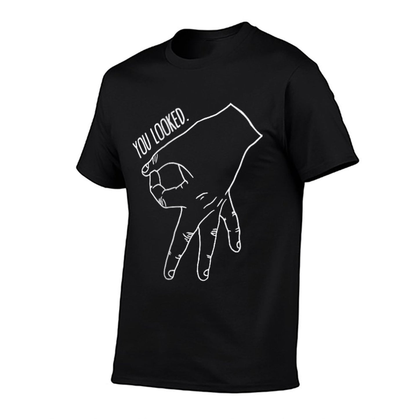 You Looked The Finger Game Circle Game Ribbed Collar T-Shirt