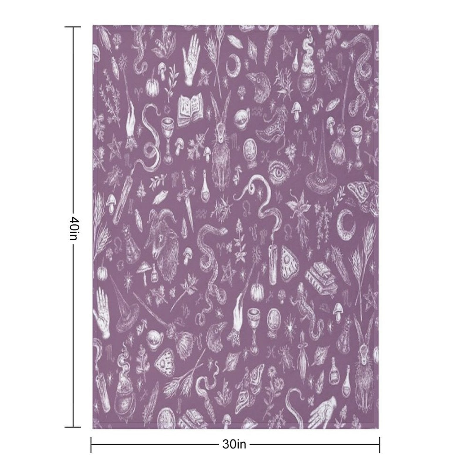 Purple Salem Witch Easy Care Throw Blanket