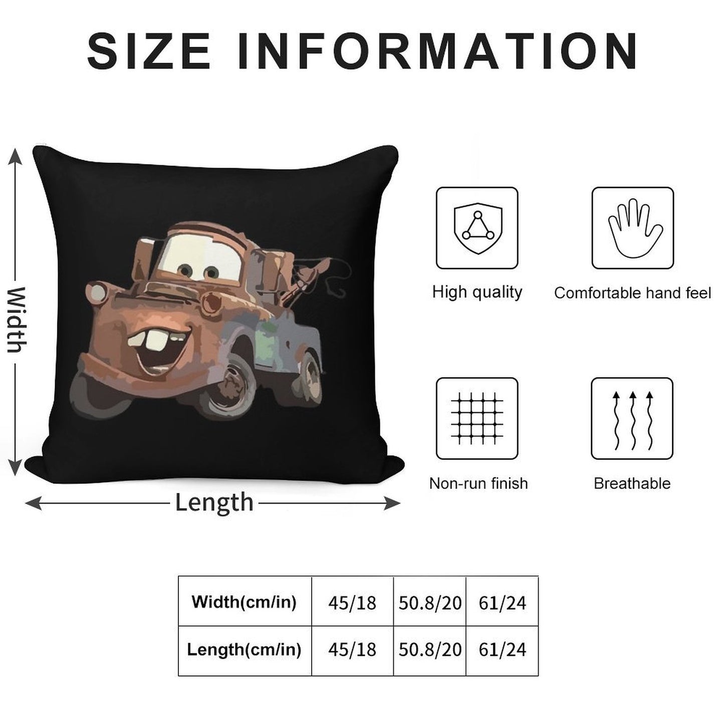 Tow Mater Soft Gift Ready Throw Pillow