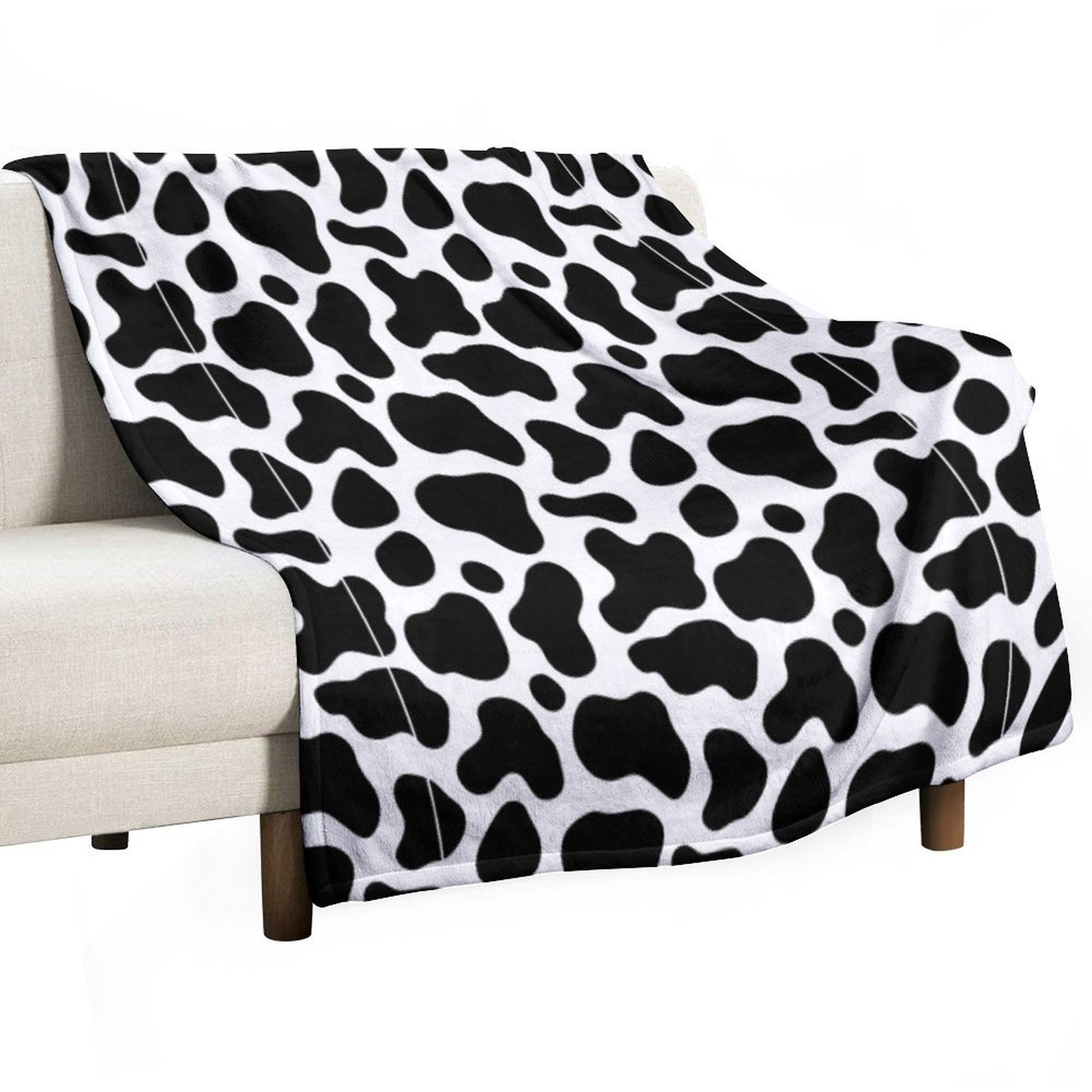 Cow Pattern Costume Shrink-resistant Throw Blanket