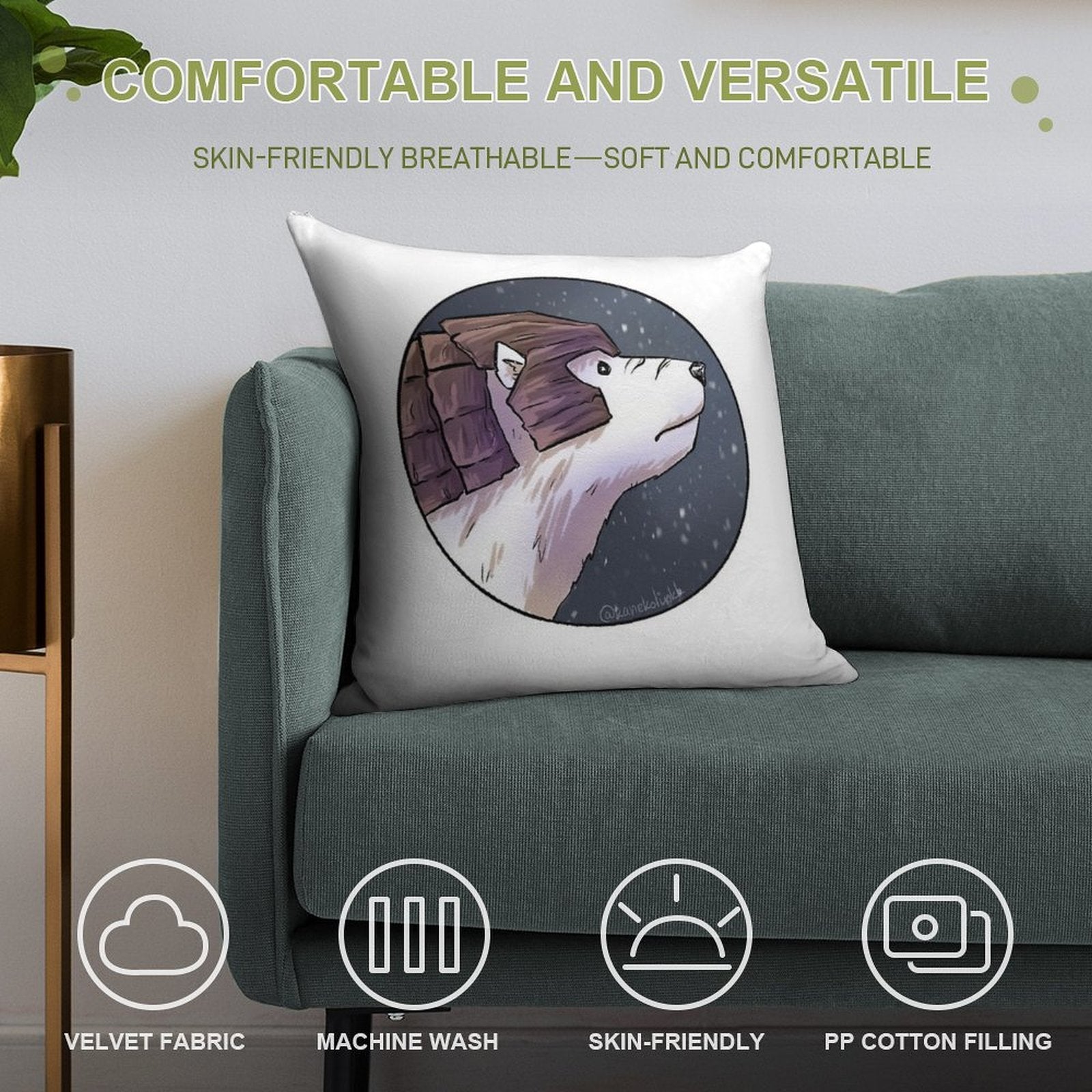 Iorek Byrnison - His Dark Materials Soft Hidden Zipper Throw Pillow