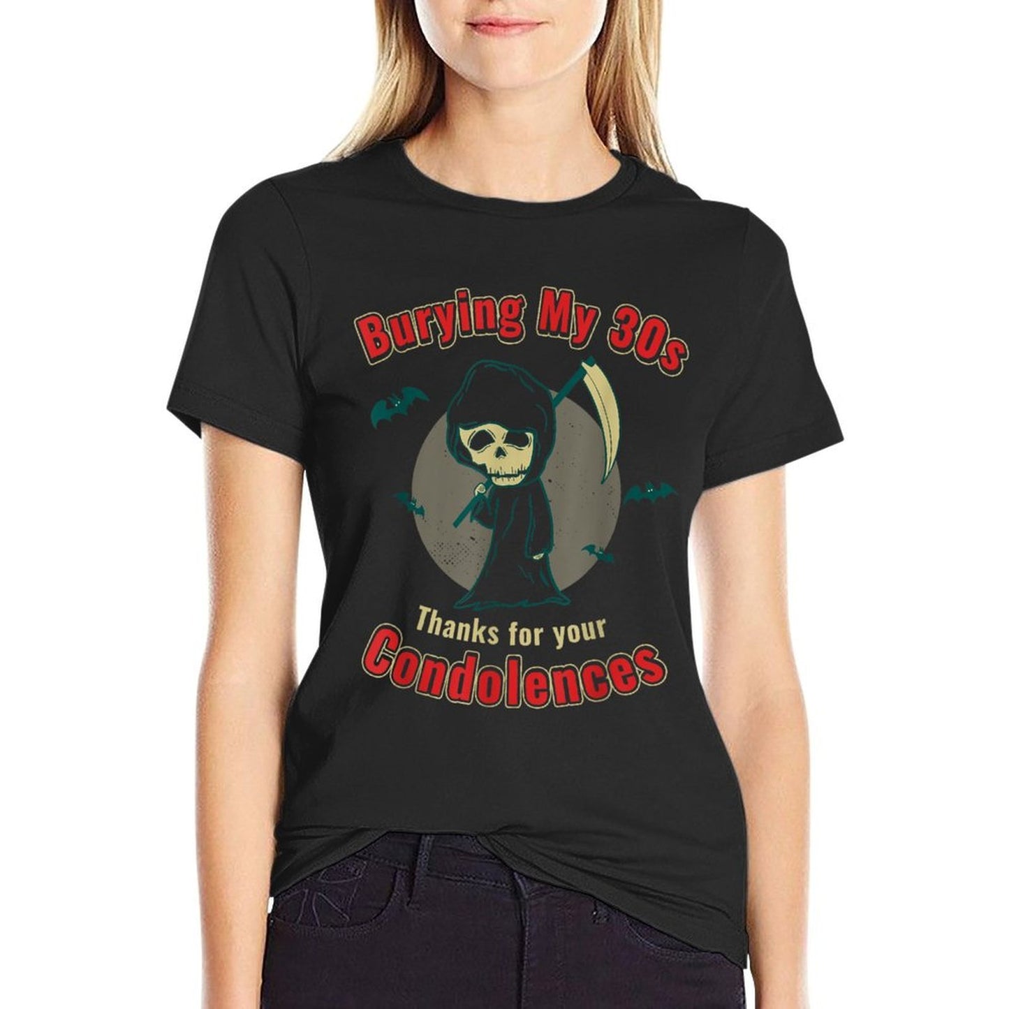 40th Birthday Funny 40 Years Old Gothic Horror  Rolled Sleeves T-Shirt