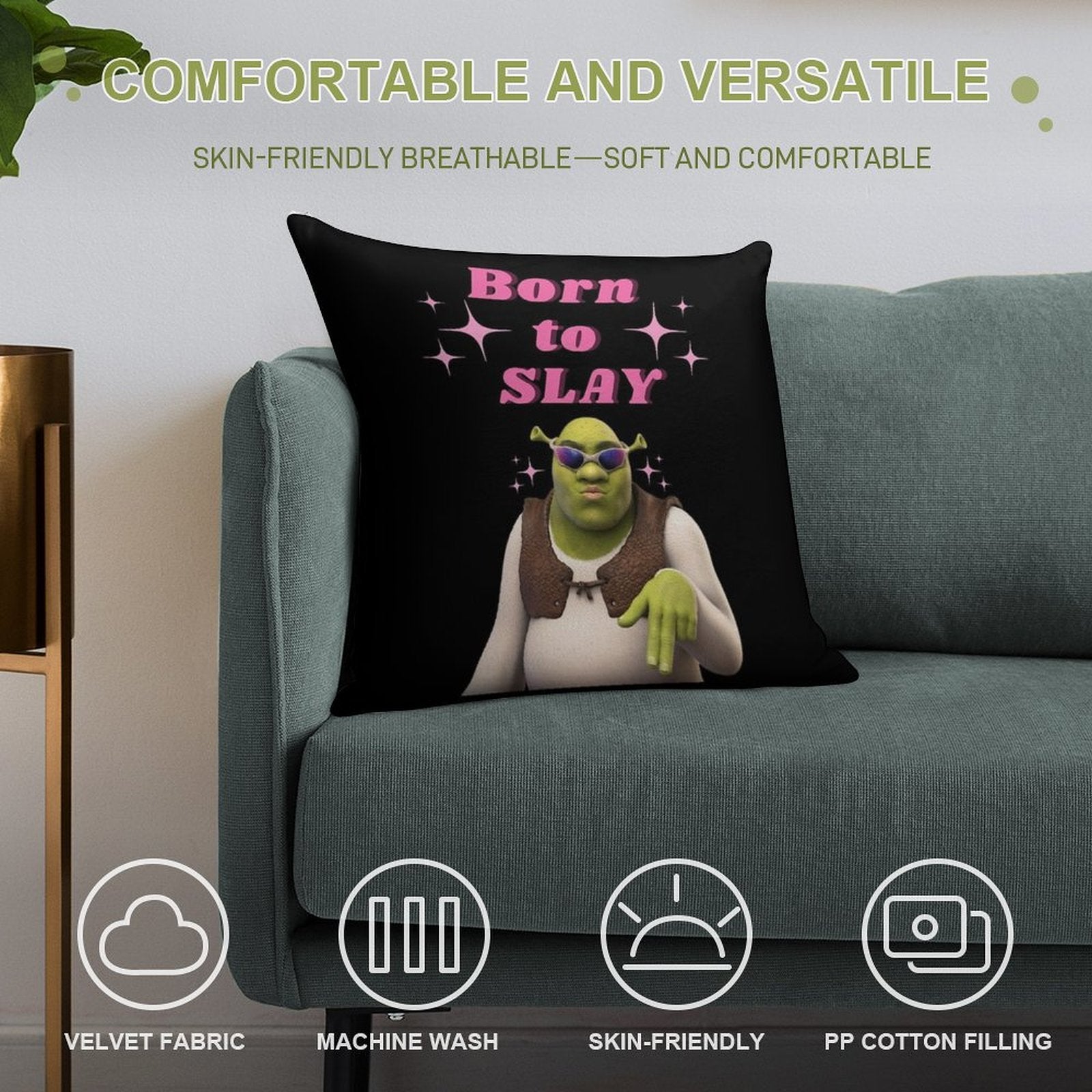 Born to Slay Soft Gift Ready Throw Pillow
