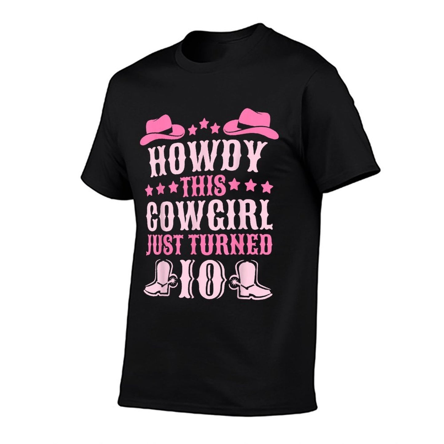 10yr Birthday Cowgirl Western 10 Year Old Girl 10th Birthday Durable T-Shirt