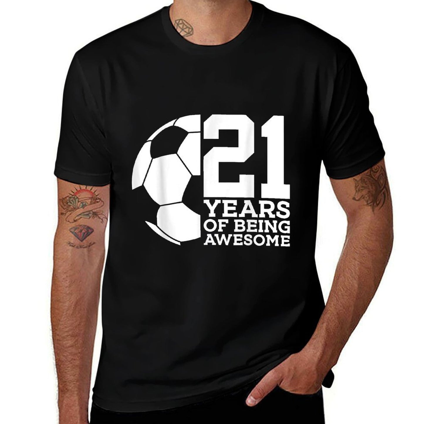 21 YEARS OF BEING AWESOME SOCCER 21ST BIRTHDAY Tagless Design T-Shirt