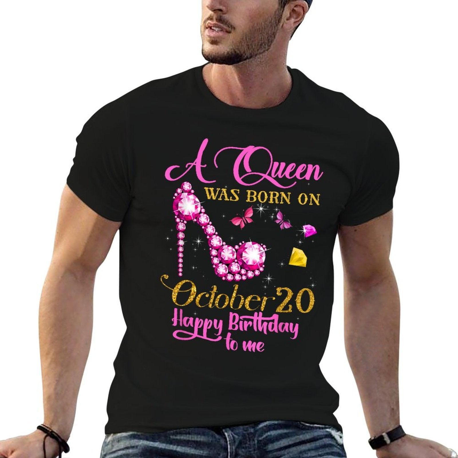 A Queen Was Born on October 20, 20th Birthday  Stretchy T-Shirt