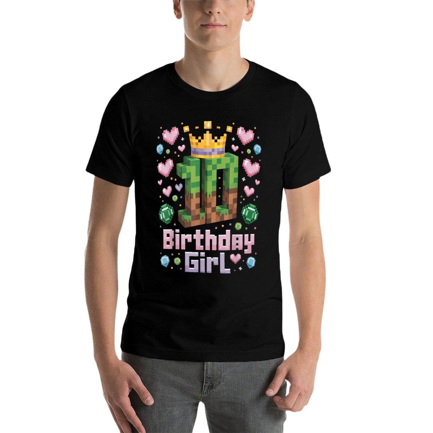 10th Birthday Girl Gaming Pixel Party 10 Year Old Odor-resistant T-Shirt