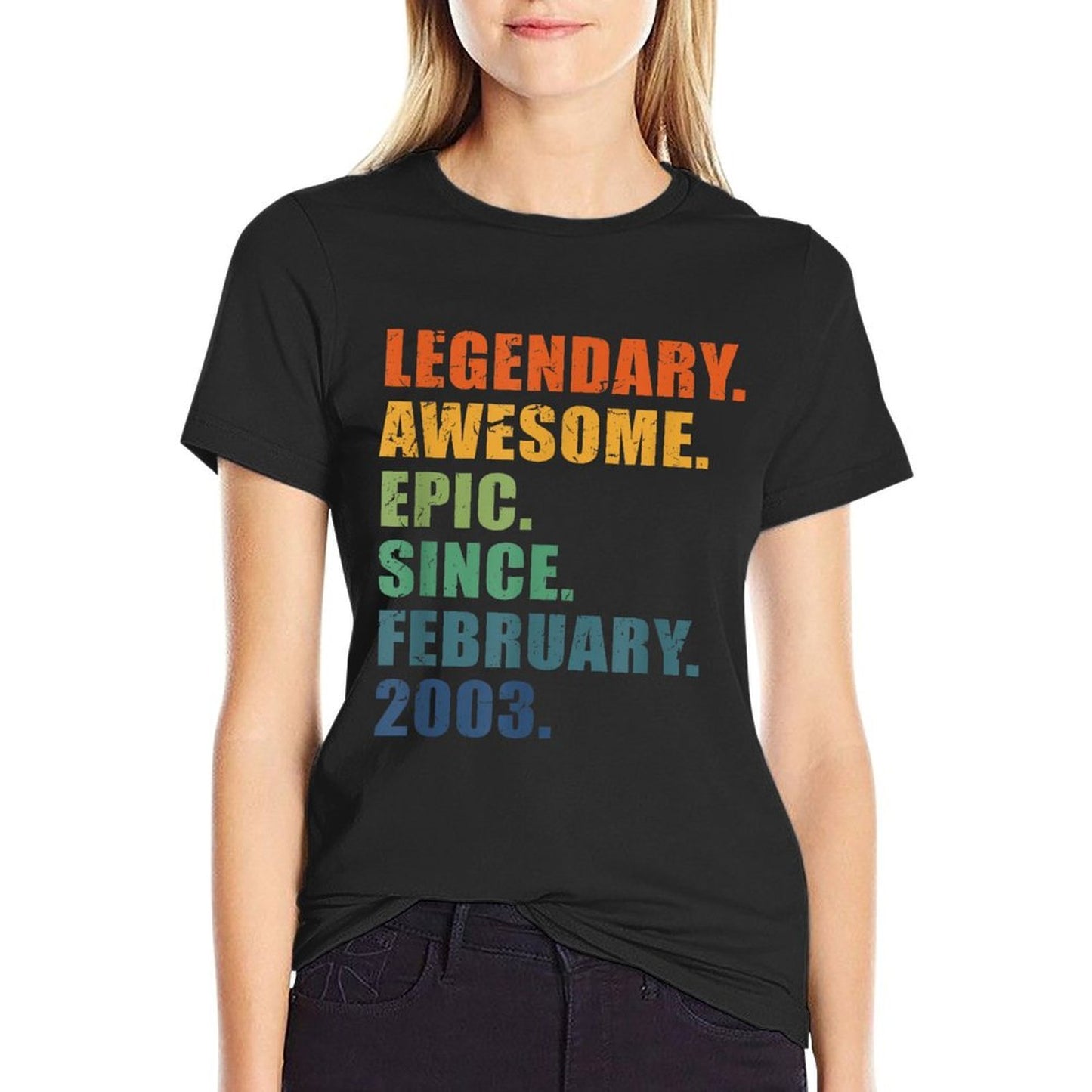2003 February Men Women 21 Year Anniversary 21st Birthday Relaxed-fit T-Shirt