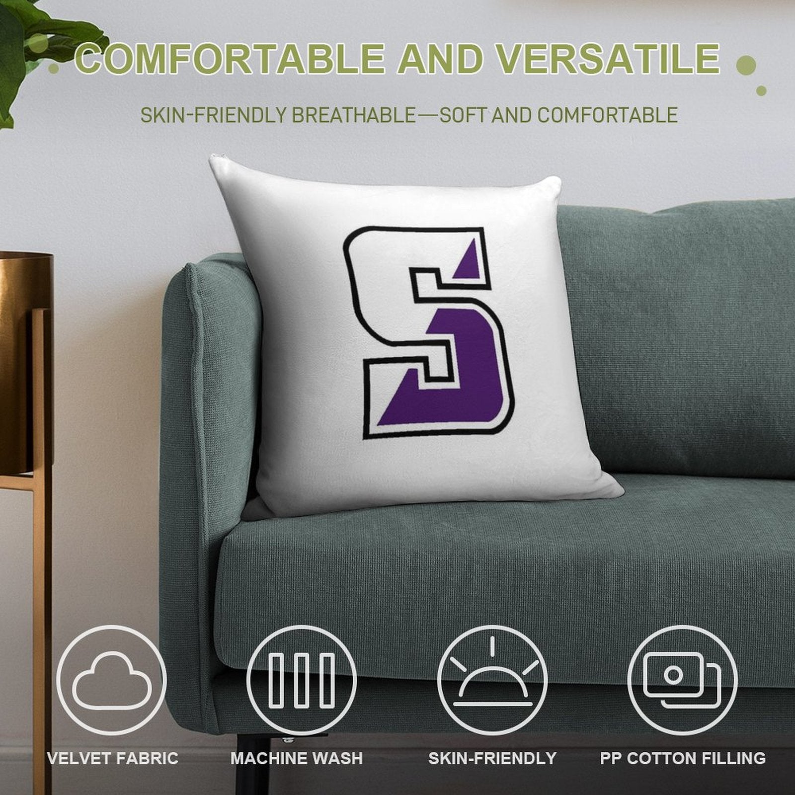 SCRANTON S Soft Hidden Zipper Throw Pillow