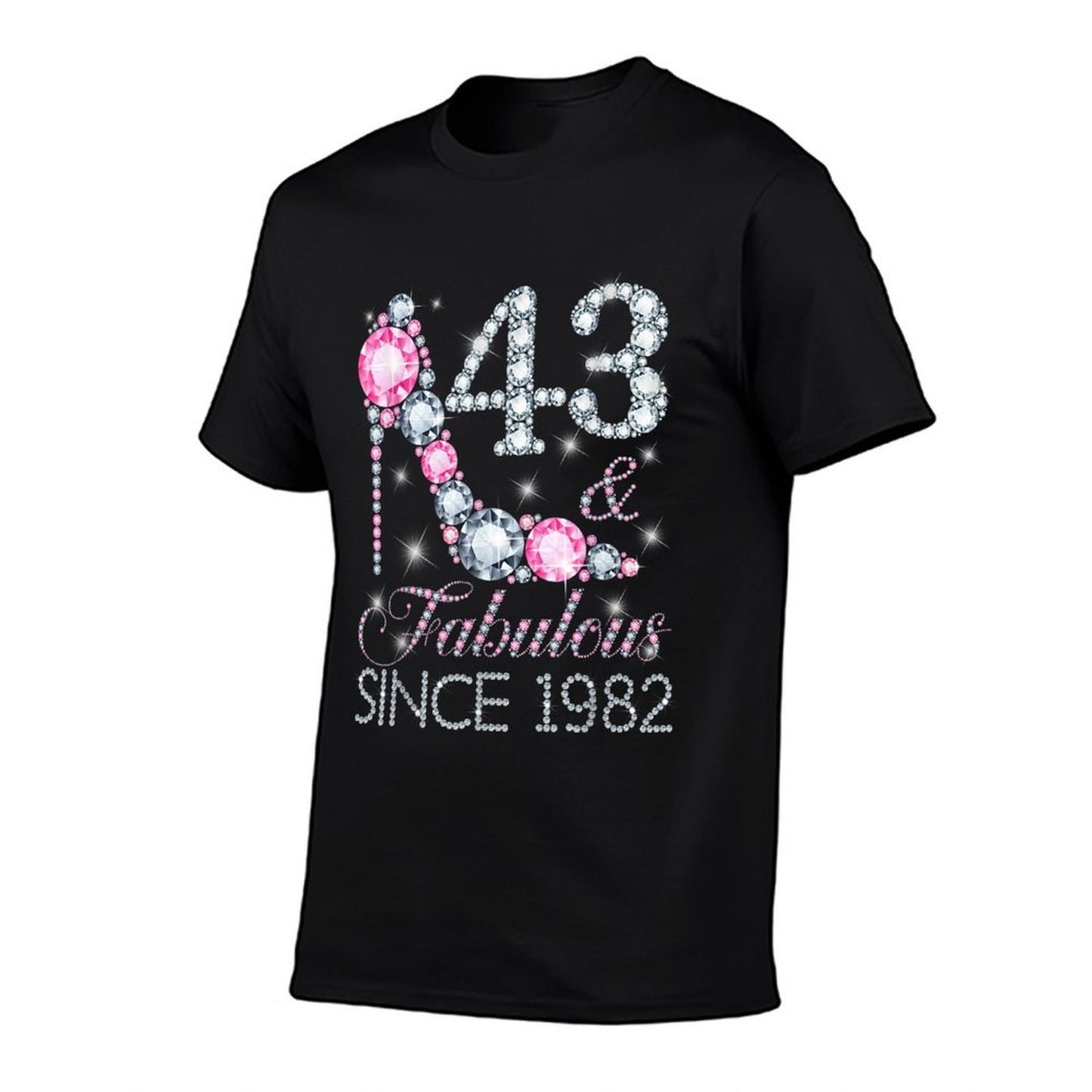 43 And Fabulous Since 1982 Happy 43rd Birthday Girl Lady  Oversized Silhouette T-Shirt