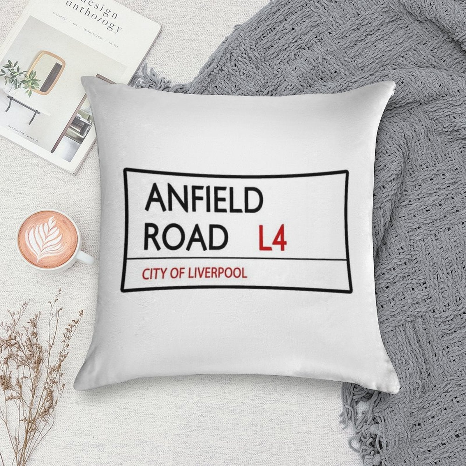 Lfc Anfield Road Soft High-Density Material Throw Pillow