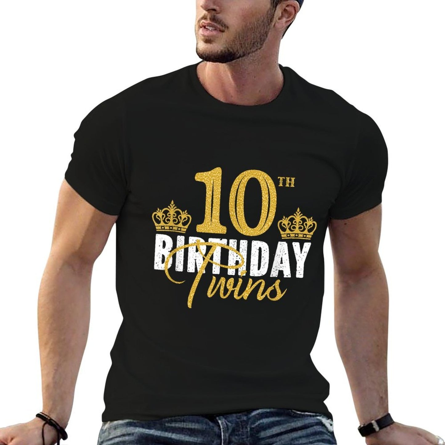 10th Birthday Twins 10 Years Old Party Idea For Boy And Girl Stretchy T-Shirt