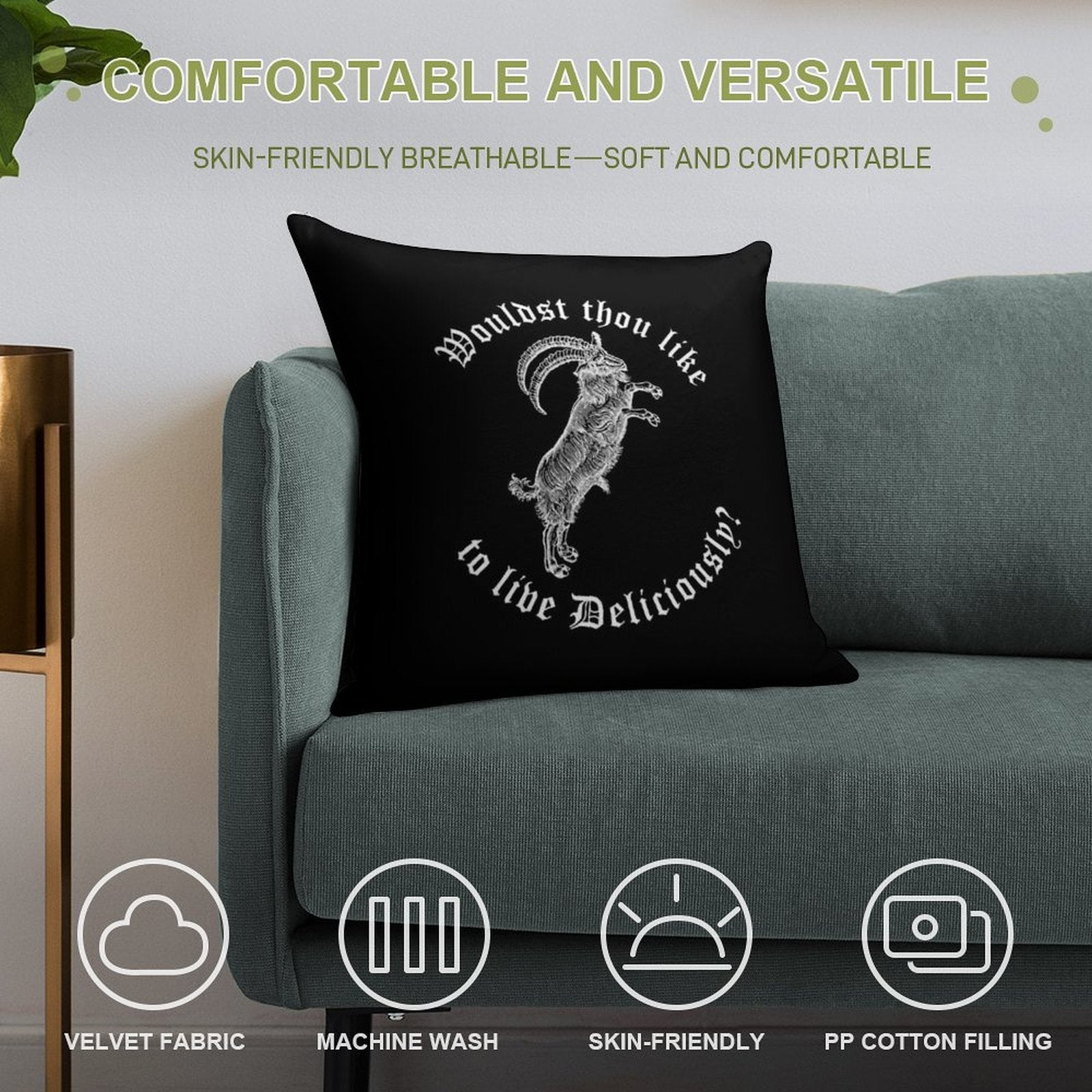 White Phillip Wouldst Thou Like To Live Deliciously Soft Shrink-Resistant Throw Pillow