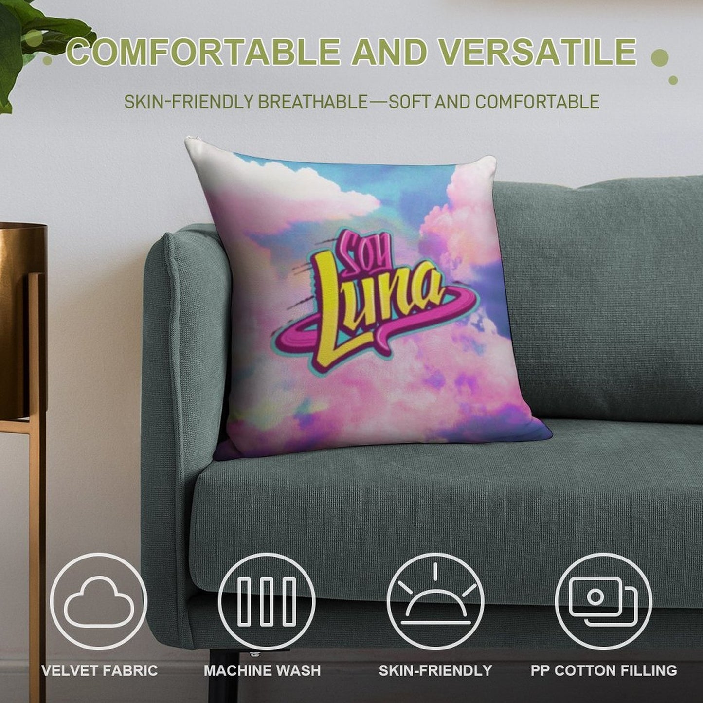 Soy Luna Logo Soft Decorative Cover Throw Pillow