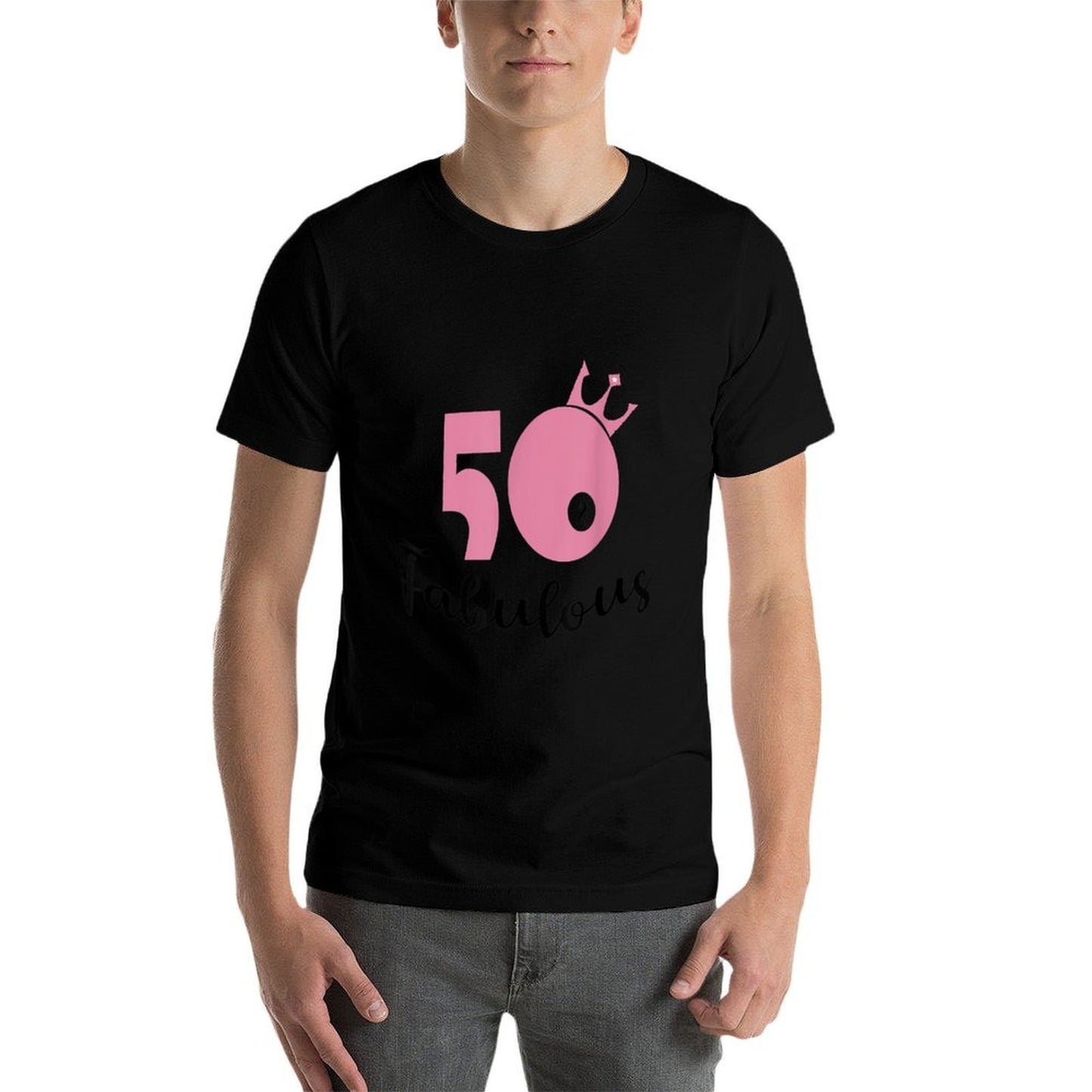50 & Fabulous T-shirt. 50th Birthday T Shirt for Women.  Summer-ready Fabric T-Shirt