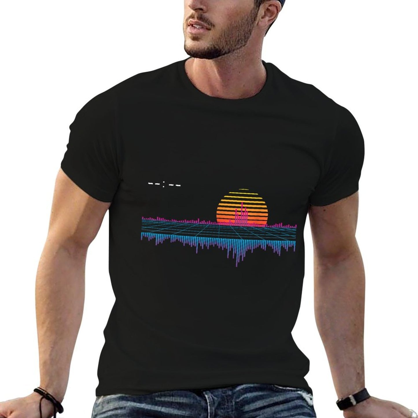 Retrowave Synthwave Vaporwave Sunset Aesthetic Trendy Pattern T-Shirt