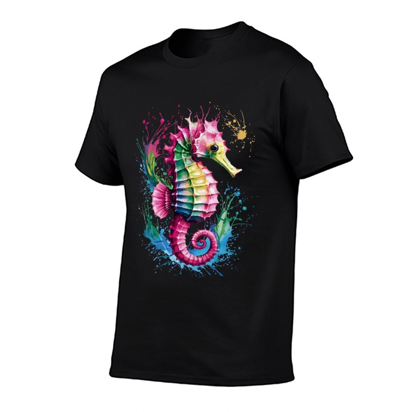 Seahorse Men Woman Colorful Watercolor Seahorse Slim-fit Cut T-Shirt