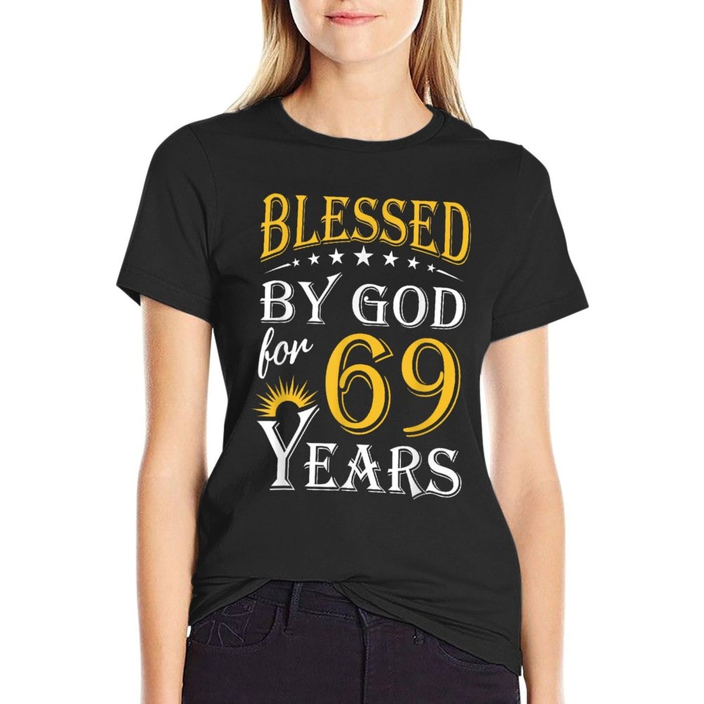 Vintage Blessed by God for 69 Years Happy 69th Birthday Versatile T-Shirt
