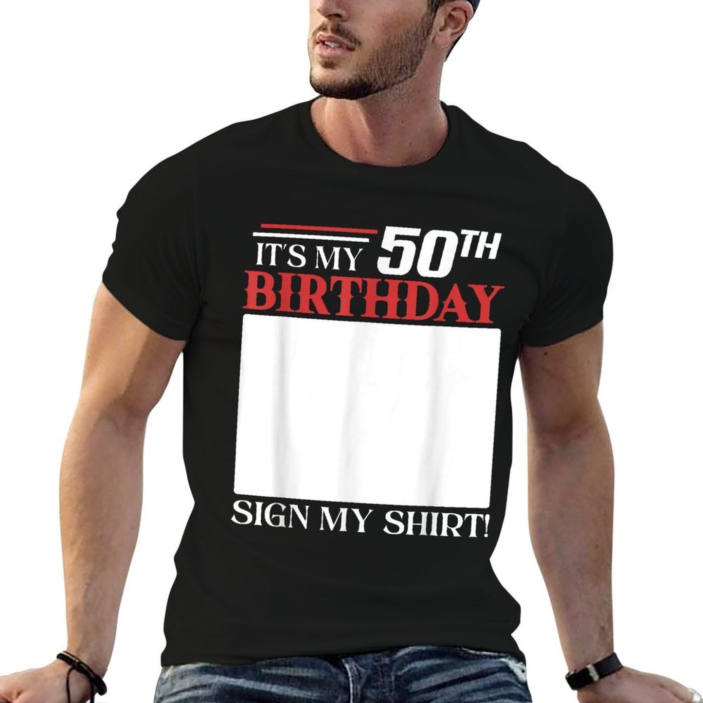 50 Year Old Birthday Gifts Its My 50th Birthday Sign My  Trendy Pattern T-Shirt